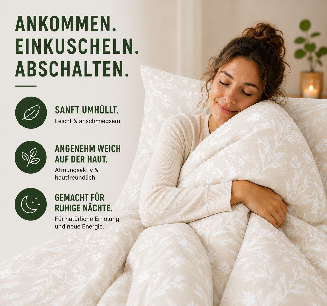 Malika Bettwäsche Baumwolle weiche Bettwäsche für gemütliche Nächte, Baumwolle, 2 teilig, pflegeleicht, hautfreundlich, angenehm weicher Stoff – Bild 2 von 5