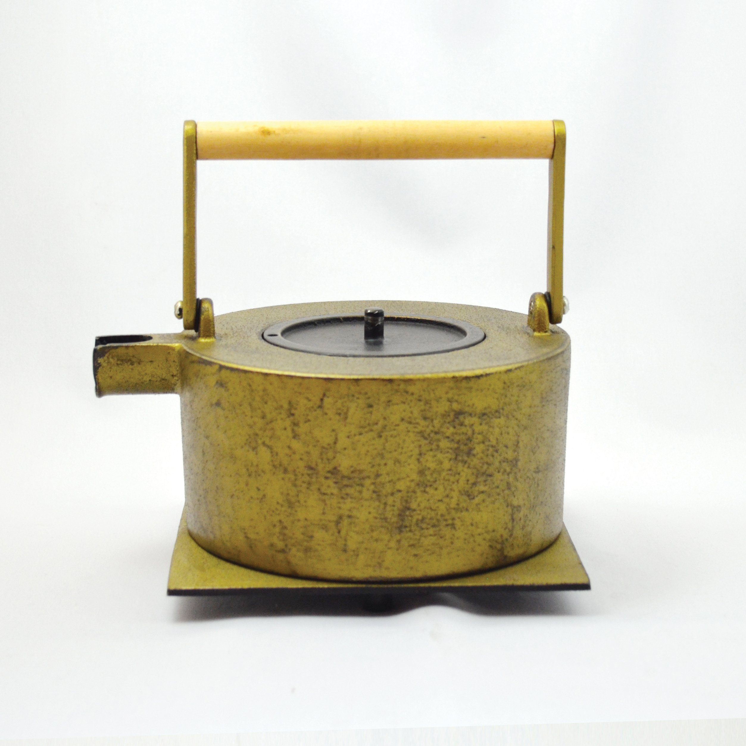 JA-UNENDLICH Teekanne Maki, 1.0 l, aus Gusseisen handgefertigt im Sandgussverfahren, innen emailliert Gold