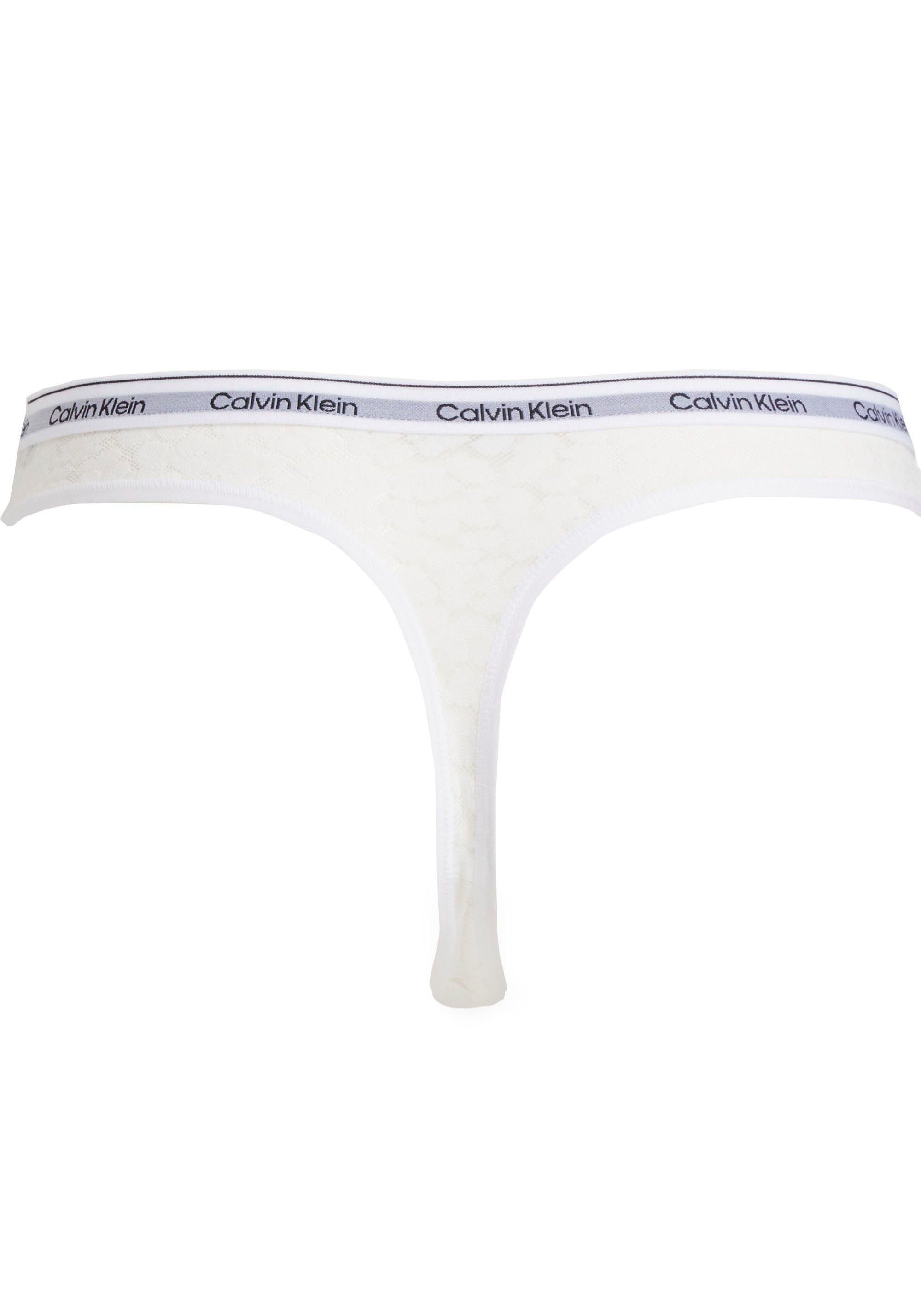 LEG weiß HIGH Underwear Calvin Klein mit am Bund T-String THONG CK-Logo