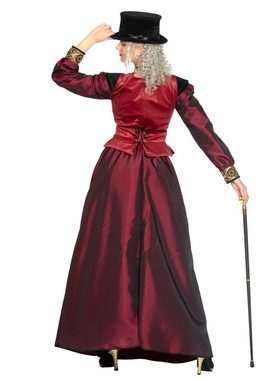 Metamorph Kostüm Bordeauxrote Burgdame Kostüm, Detailreich und hochwertig verarbeitetes Kostüm für düstere Damen v
