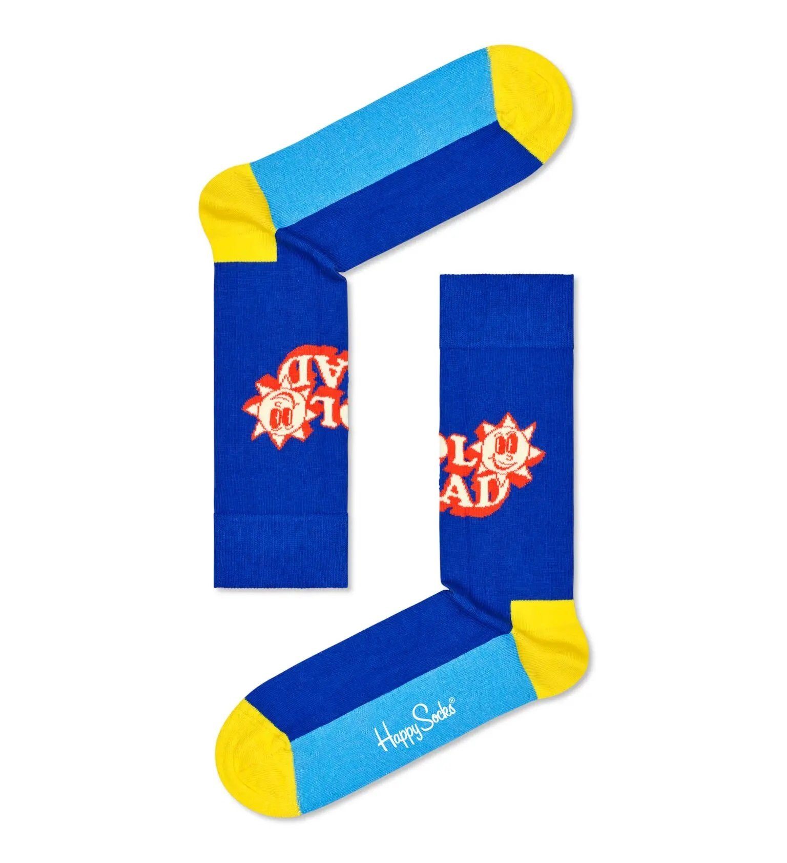 Happy Socks Socken Tagessocke Crew Number One Dad dunkelblau/rot - 1 Paar