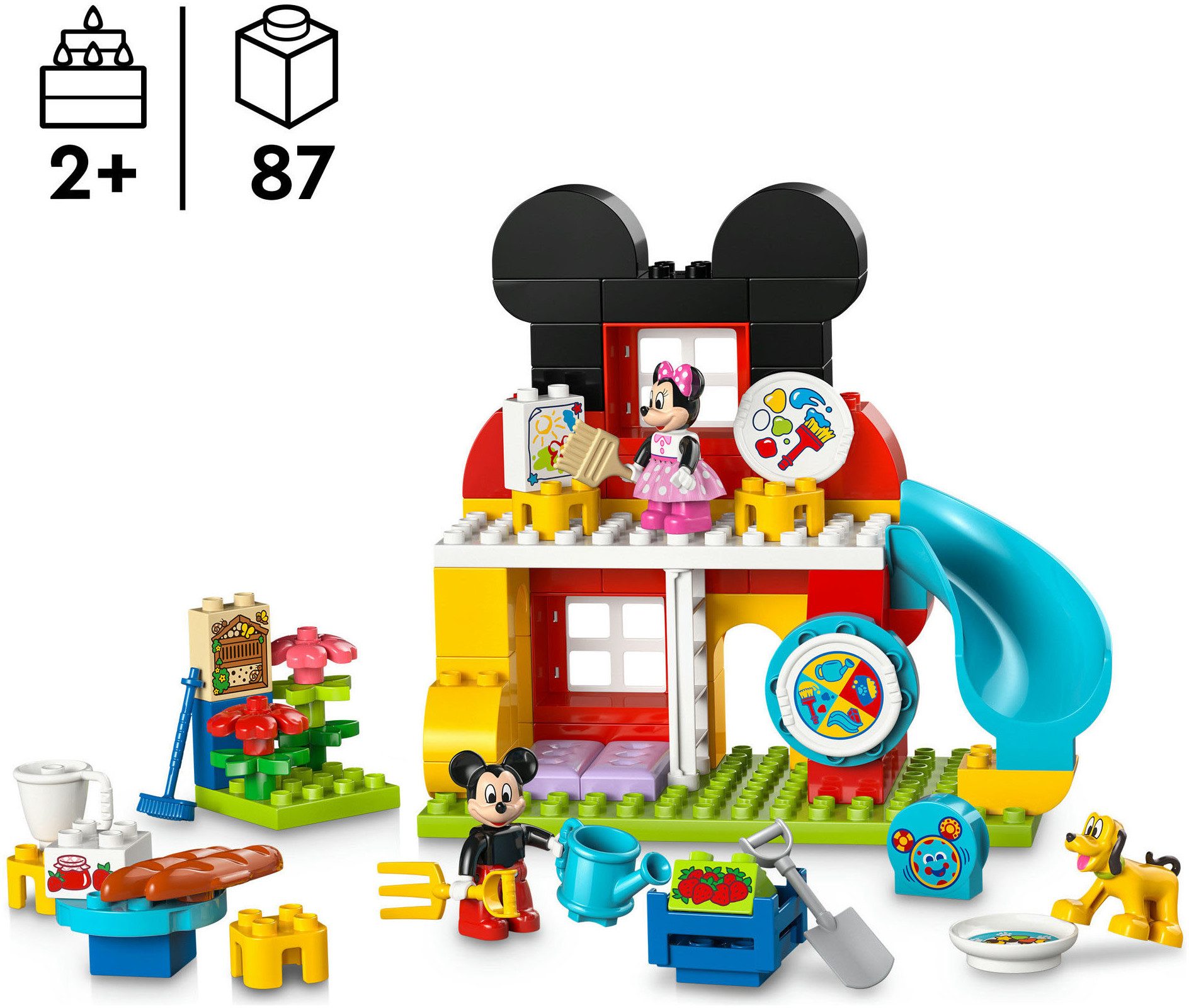 LEGO® Micky Maus Wunderhaus mit Minnie und Pluto (10465), LEGO DUPLO Disney™ Konstruktionsspielsteine, (87 St)