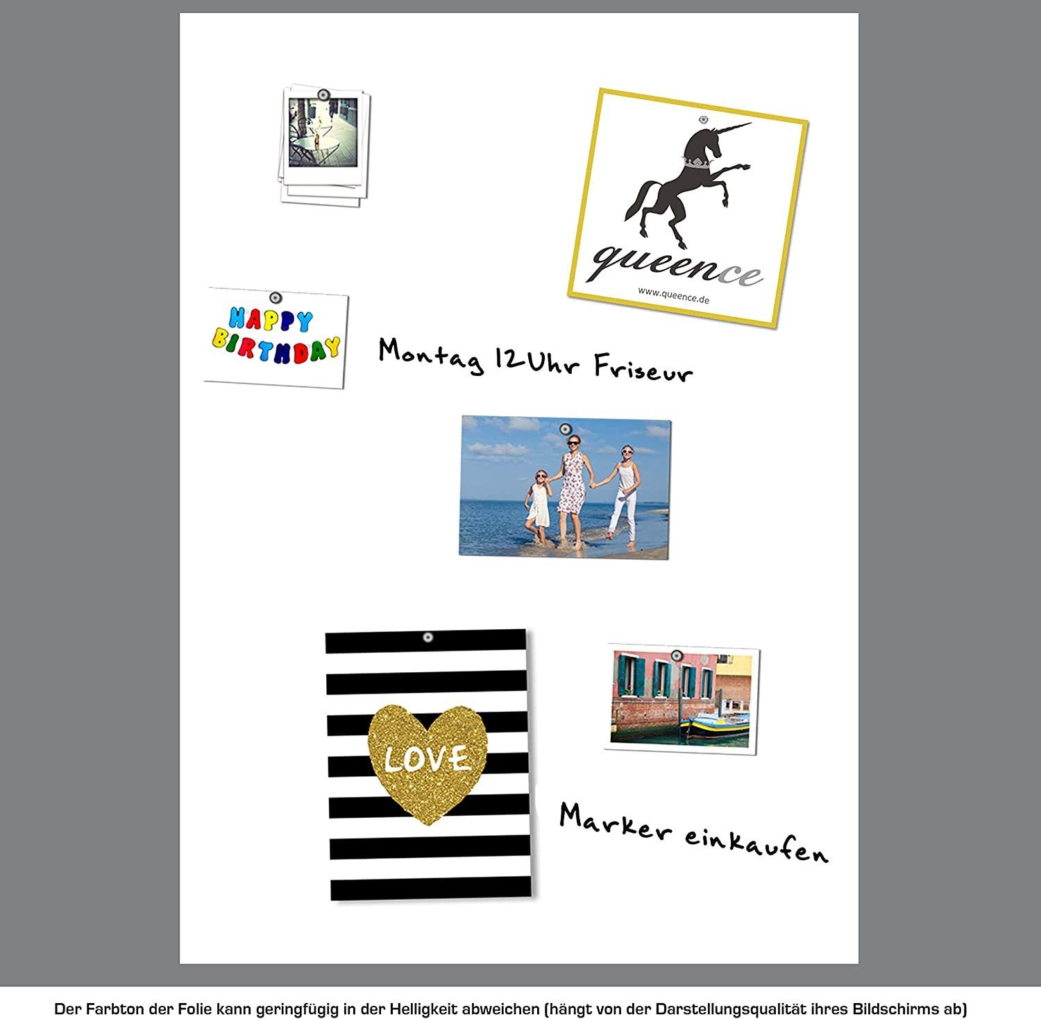 queence Magnetfolie Whiteboard,selbstklebende magnetische Folie,Kalender-Lokal produziert, (1St), selbstklebend - magnetisch - inkl. Stift + Neodym-Magnete