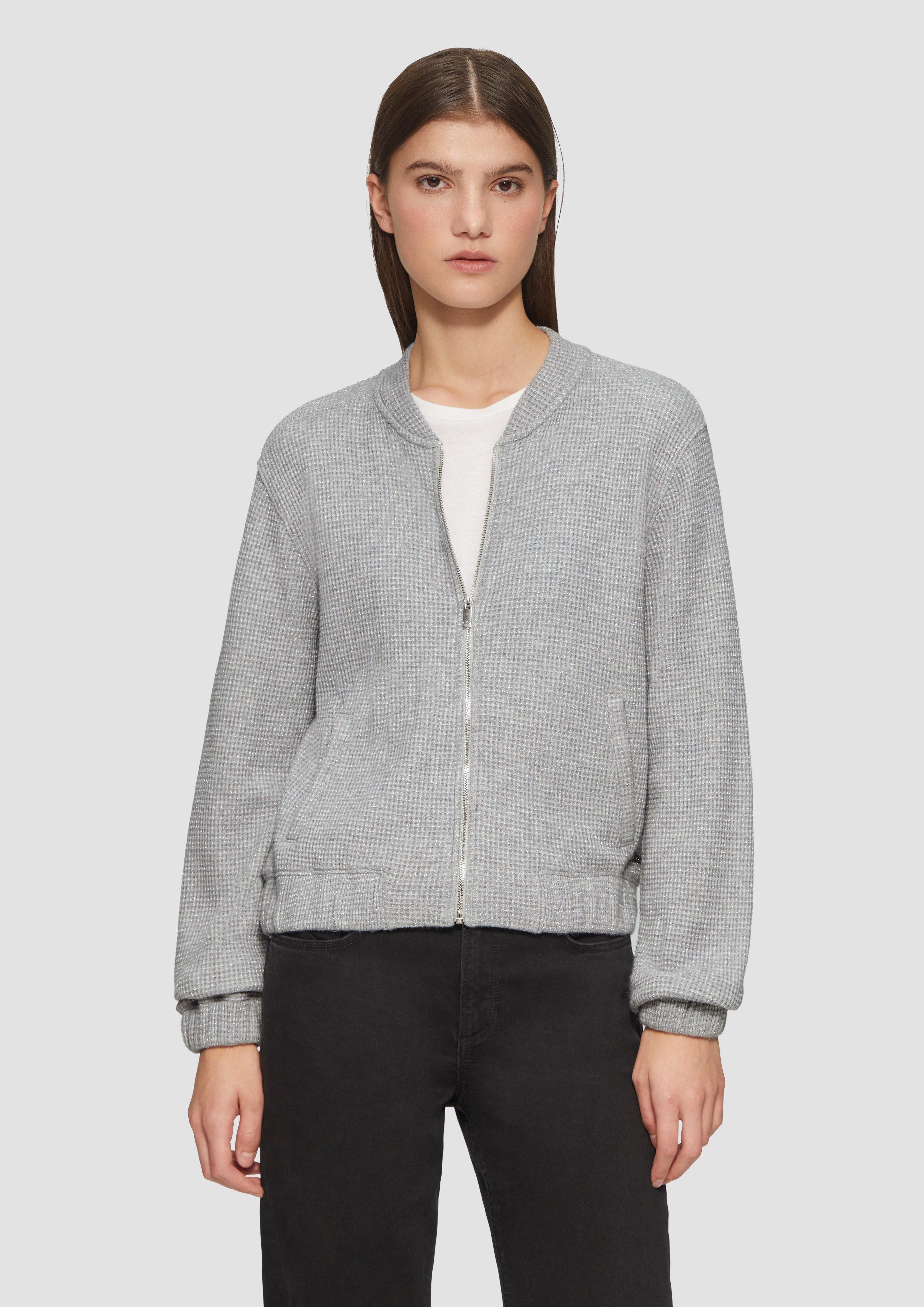 QS Sweatshirt Sweatblouson mit Piqué-Struktur und günstig online kaufen