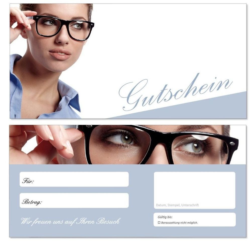 Geschenkkarte Geschenkgutschein Optiker Brillengestell (Brille-691)