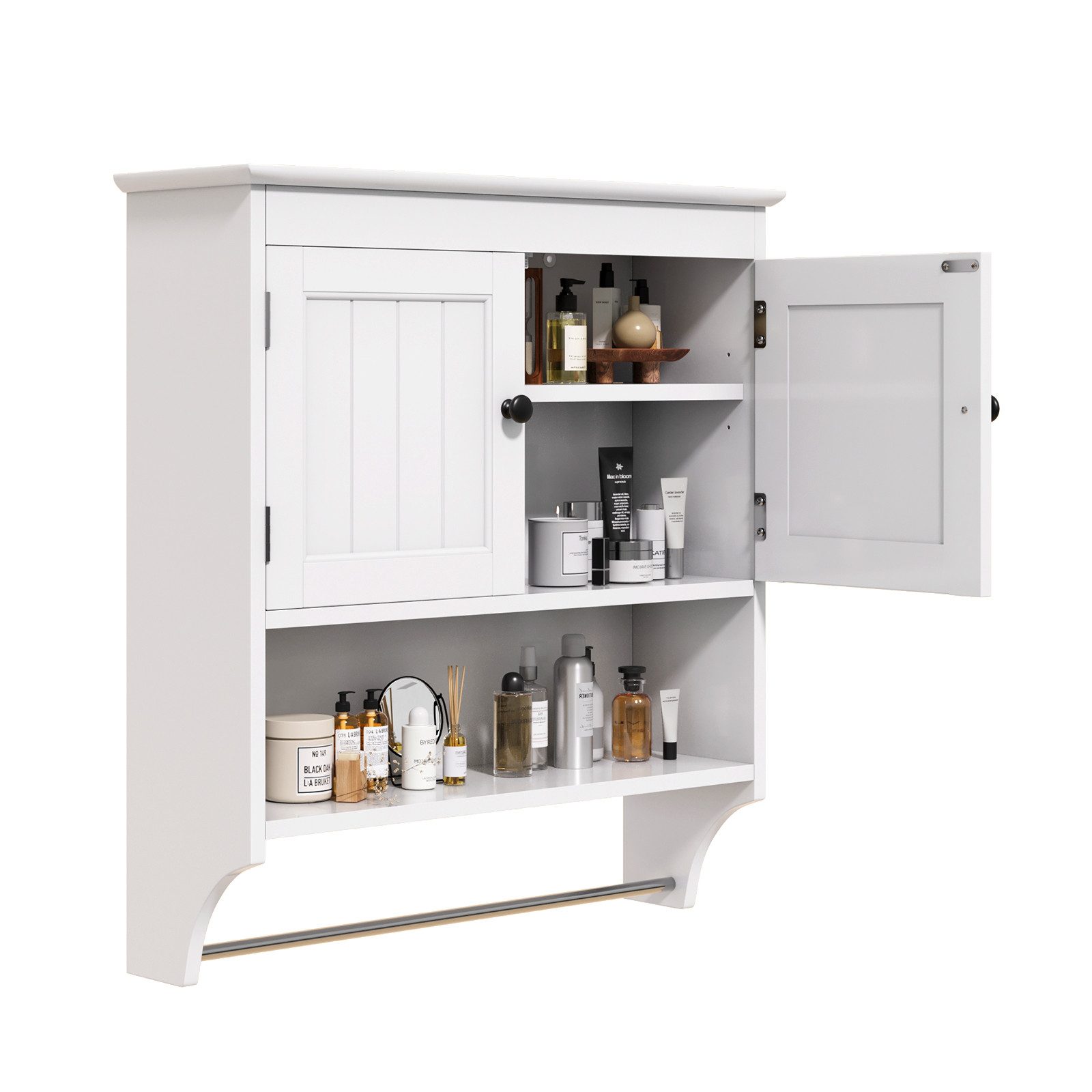 Bealife Badregal Badezimmer-Wandschrank mit Handtuchstange, Wandmontage günstig online kaufen