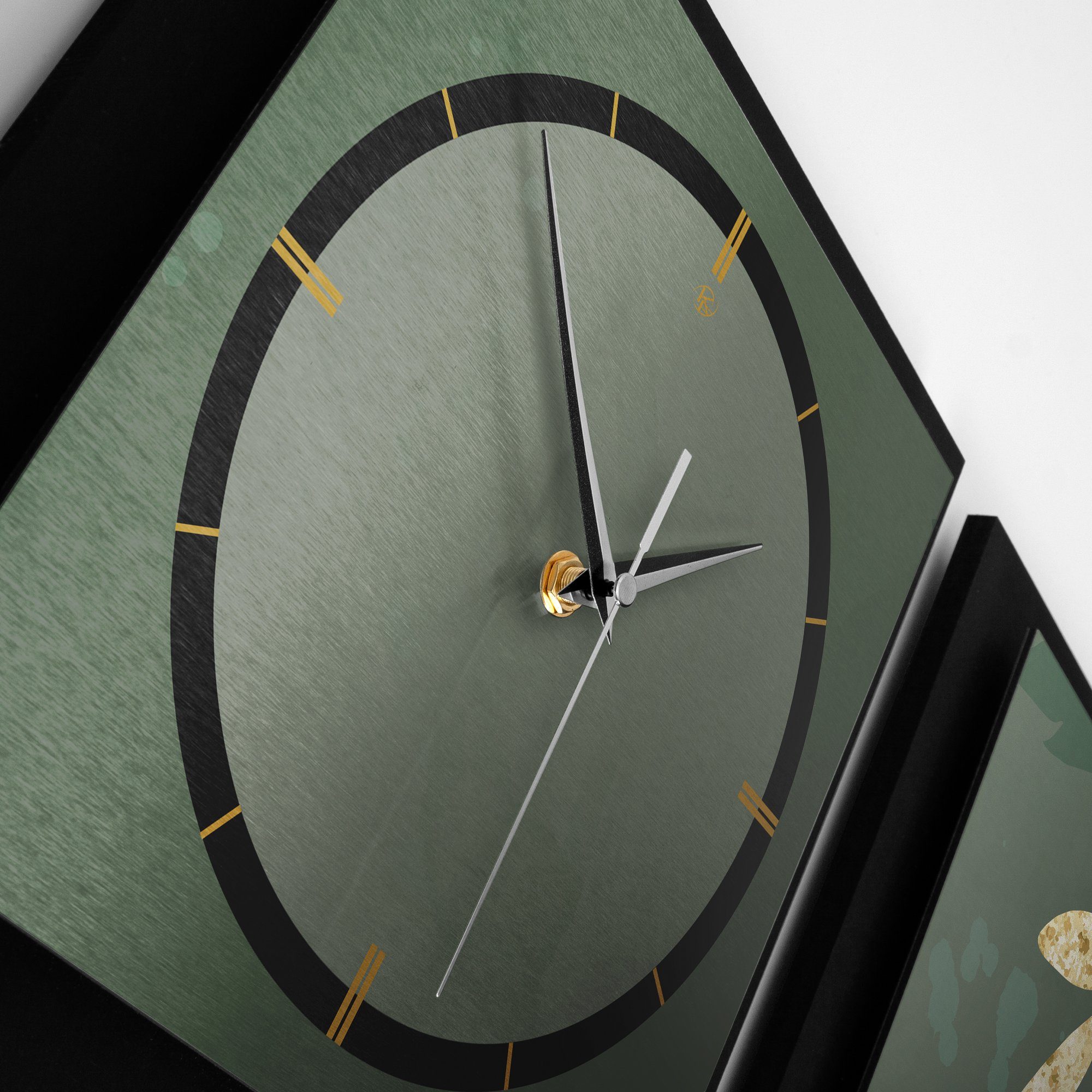 Kreative Feder Wanduhr elegant, modern) außergewöhnlich, oder (ohne (150x50cm) Green groß Quarzuhrwerk; Funk- Ticken
