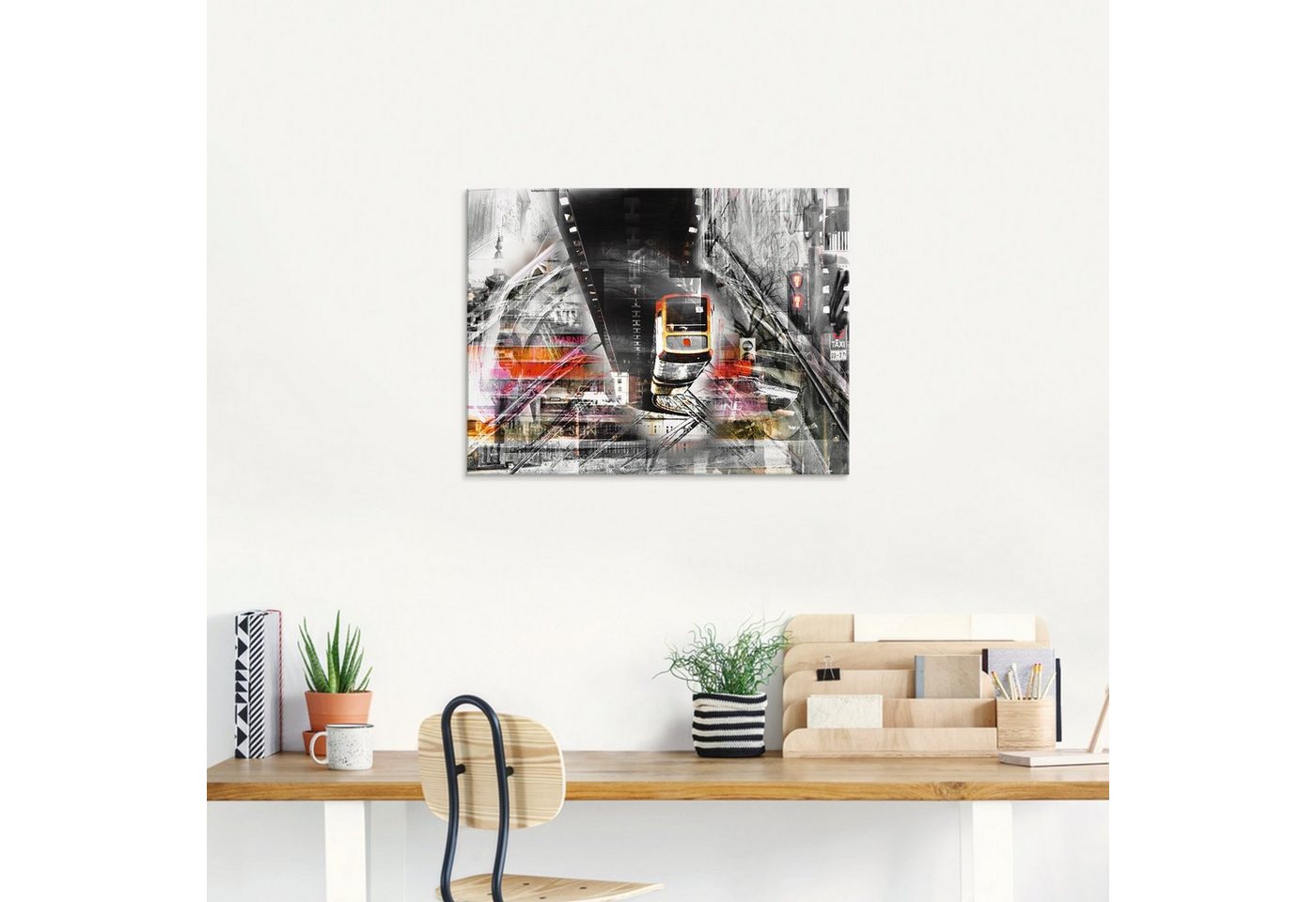 Artland Glasbild »City Collage«, Züge (1 Stück)-kaufen