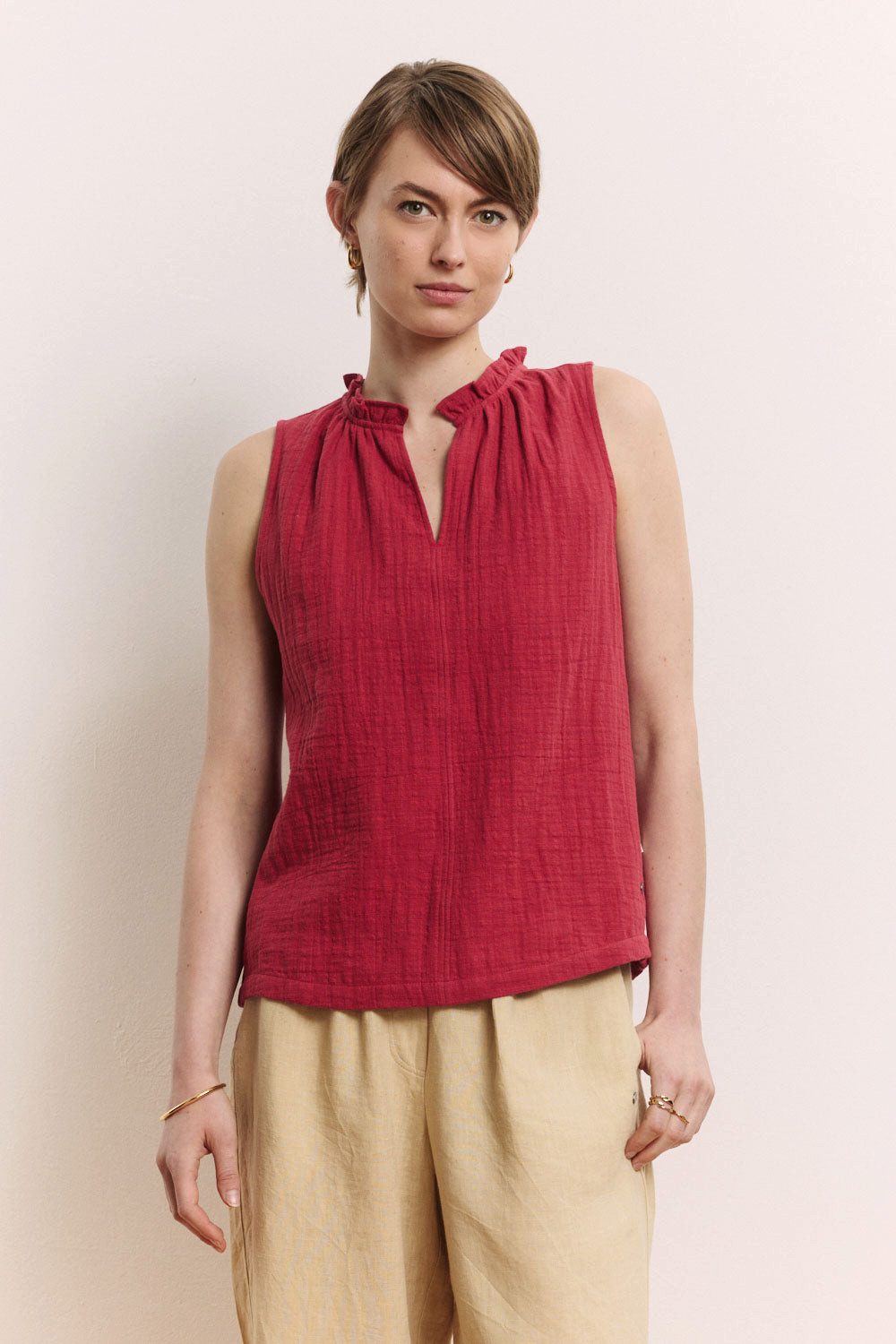 Tranquillo Blusenshirt Bluse Lauraa aus Slub Musselin GOTS GOTS-zertifizierte Bio-Baumwolle in strukturierter Musselin-Qualität