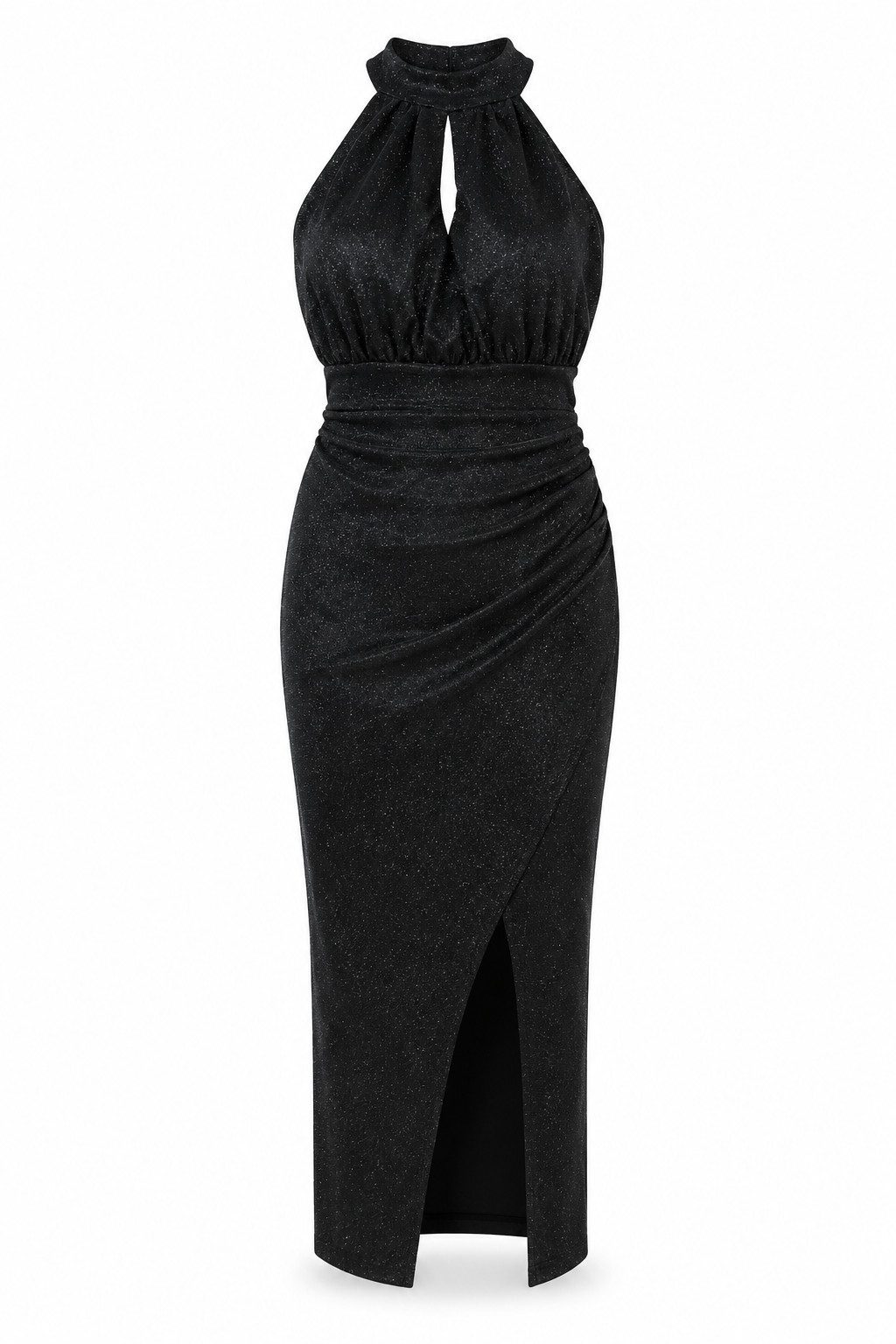 ITALY VIBES Cocktailkleid SUSANE - Glitzerndes Neckholder-Maxikleid für unvergessliche Auftritte - ONE SIZE (Gr. XS-M)