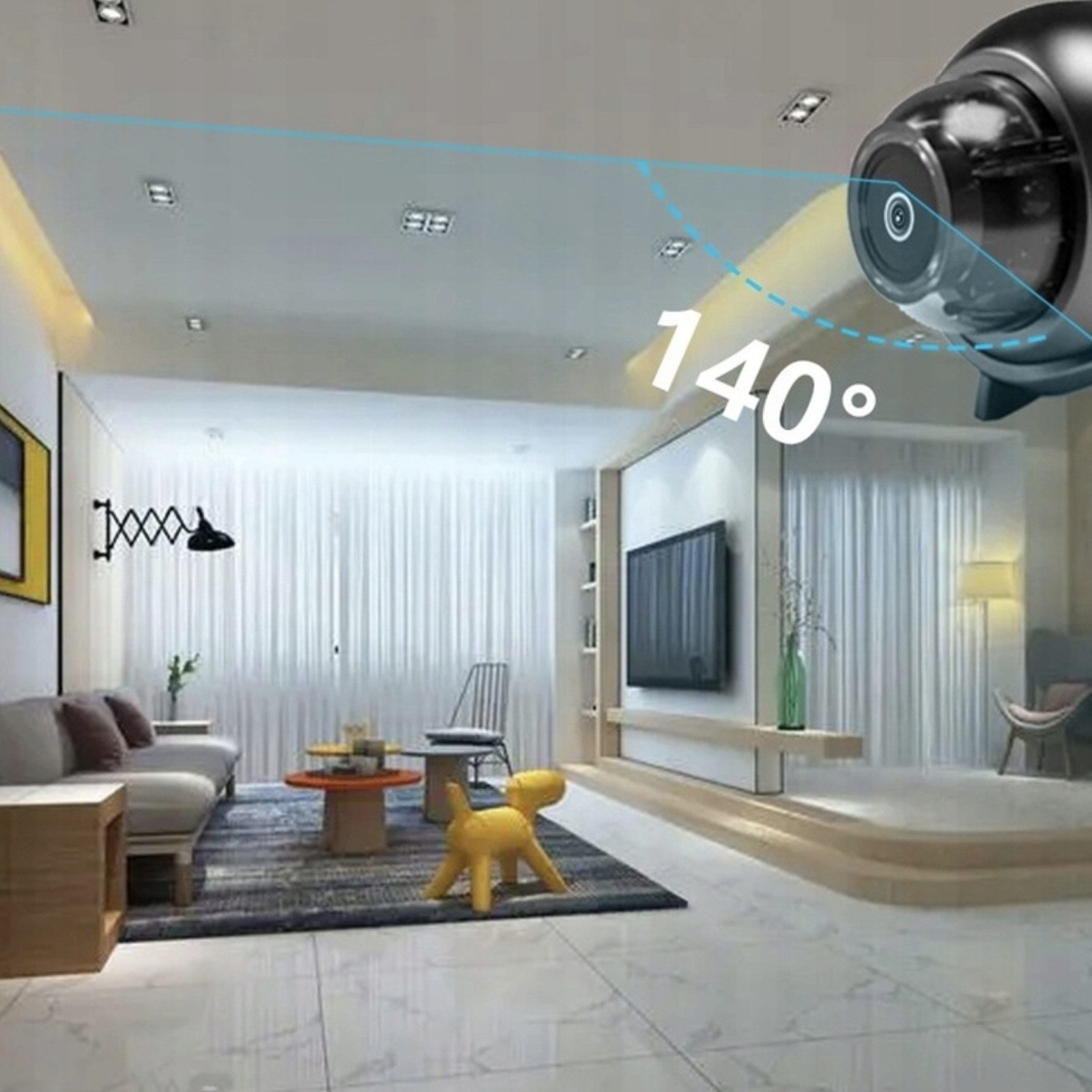 OKWISH Überwachungskamera Mini-Kamera 1080P HD Nachtsicht Kamera Kompakte Kamera (mit 32GB Speicherkarte, 1-tlg., mit 140°-Weitwinkel Bewegungserkennung 1080P-HD-Auflösung, Loop-Recording und einfachem USB-Plug-and-Play ohne WLAN)