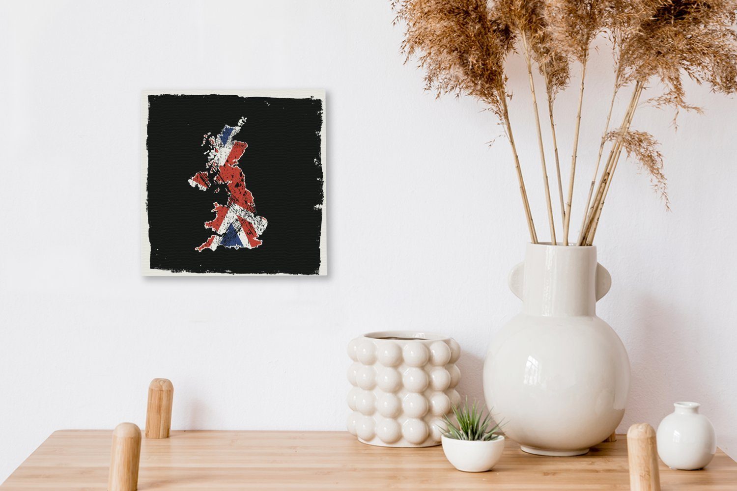 Flagge britischen des Vereinigten Illustration Wohnzimmer St), Form (1 Schlafzimmer der in Königreichs, für Leinwandbild Leinwand OneMillionCanvasses® Bilder