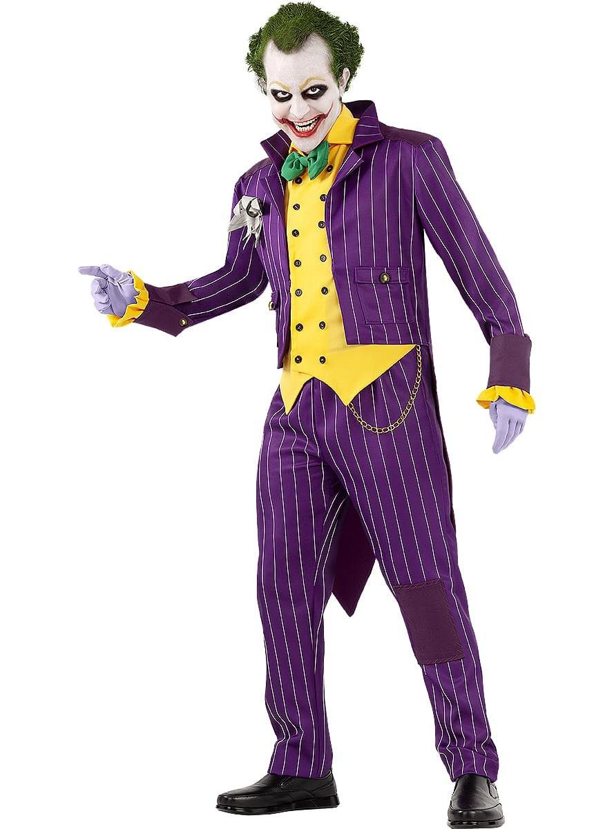 Funidelia Clown-Kostüm Arkham City Joker Karneval Faschingskostüm Herren, Joker-Kostüm im Look des Batman-Computerspiels