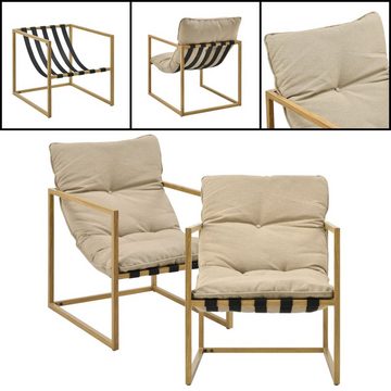 casa.pro Sitzgruppe, (Set, 4-tlg., 1x Couchtisch mit einer Sitzbank und 2 Stühlen), »Dallas« Gartenmöbel Set 4-teilig mit Polsterkissen Holz/Khaki