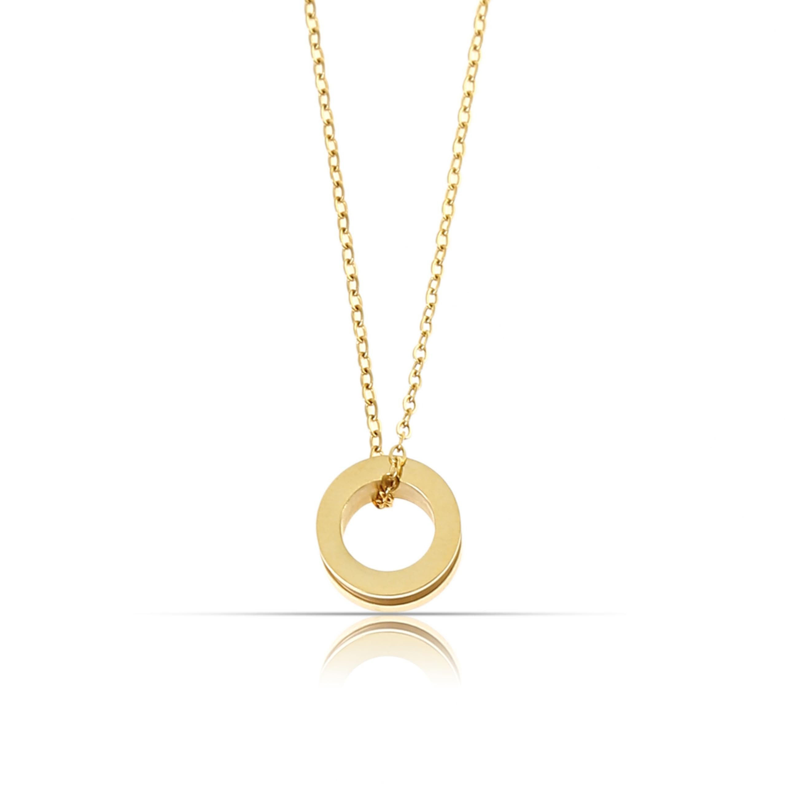 Kette mit Anhänger Edelstahl Damen Gold mit Ring Charm Anhänger Gold und Rosa