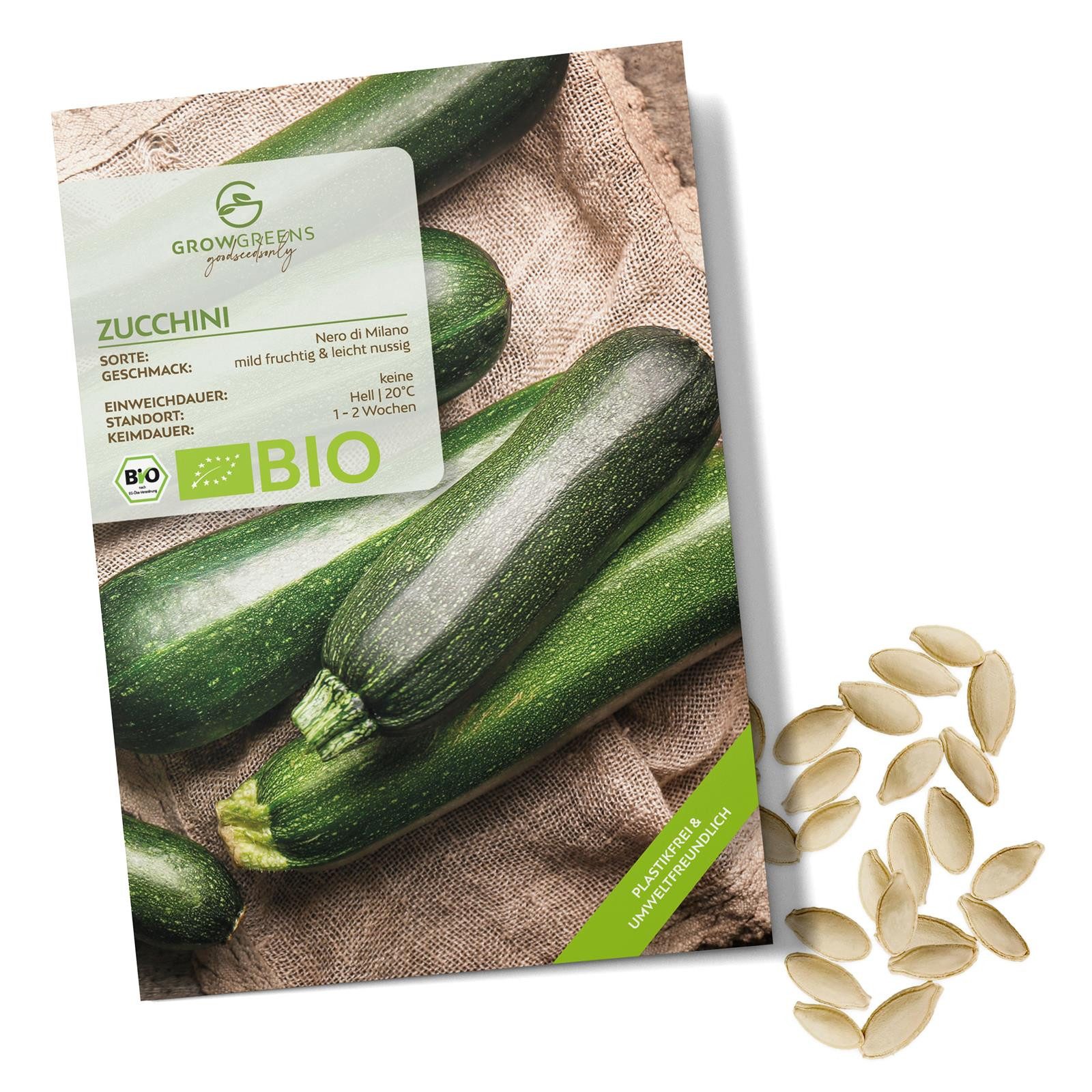 Gemüsesamen BIO Zucchini Samen (Nero di Milano) - Zucchini Saatgut (5 Korn)