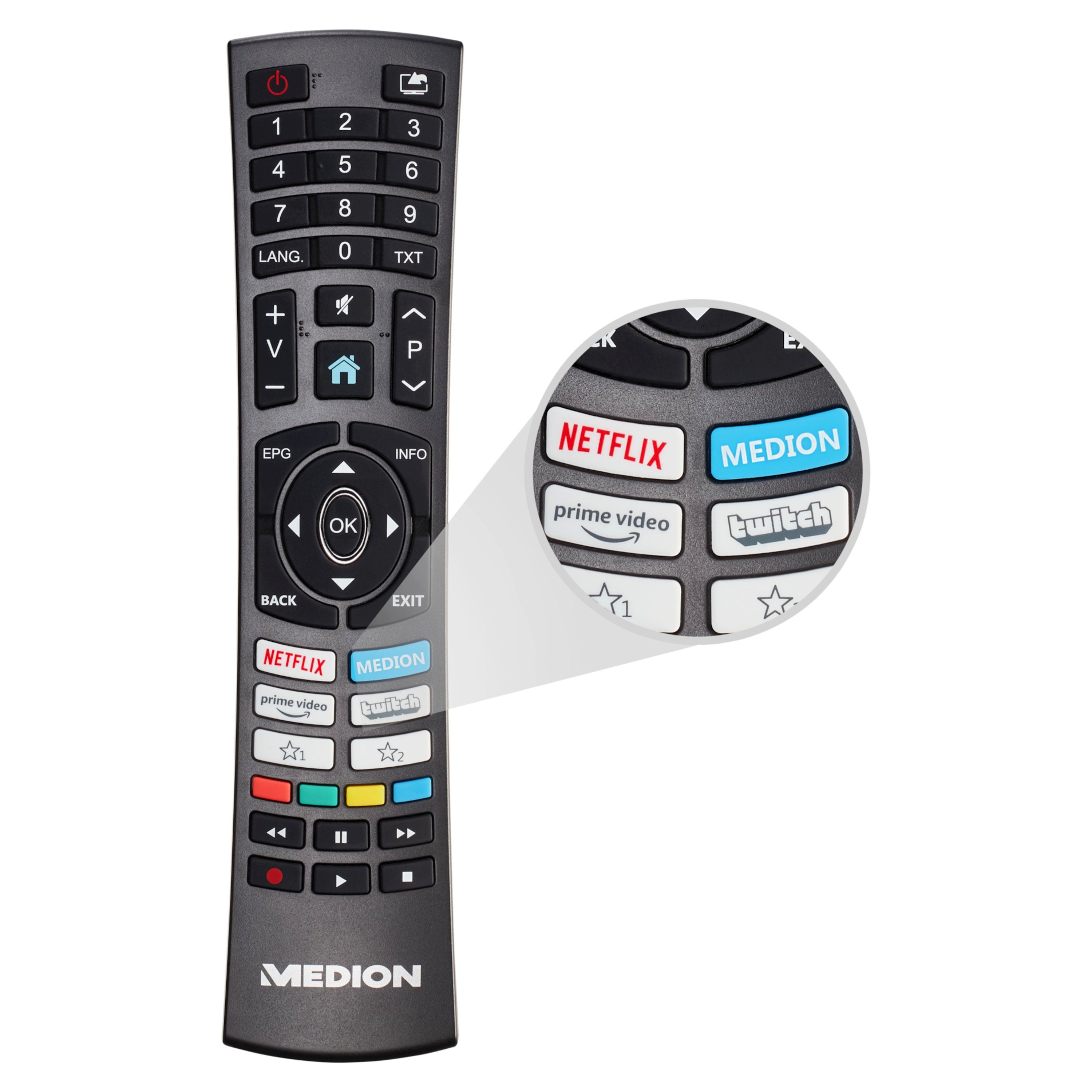 Medion® HD, LED-Fernseher 1080p Full Zoll, 60Hz, MD30020) Smart-TV, Full-HD cm/42.5 MD30020 Display (108