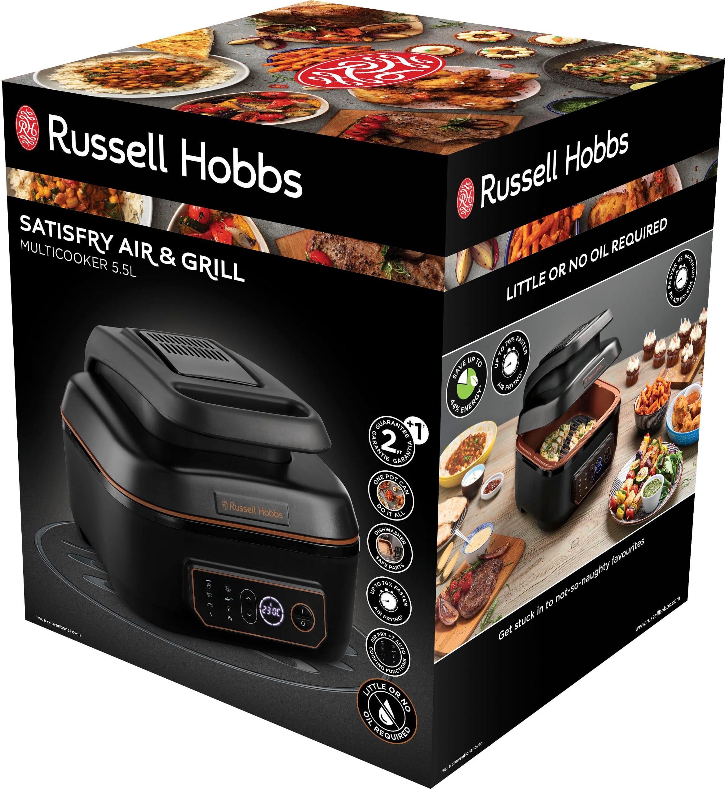 l W, Multikocher RUSSELL HOBBS 1745 & SatisFry Heißluftfritteuse groß Air - 5,5 Grill 26520-56,