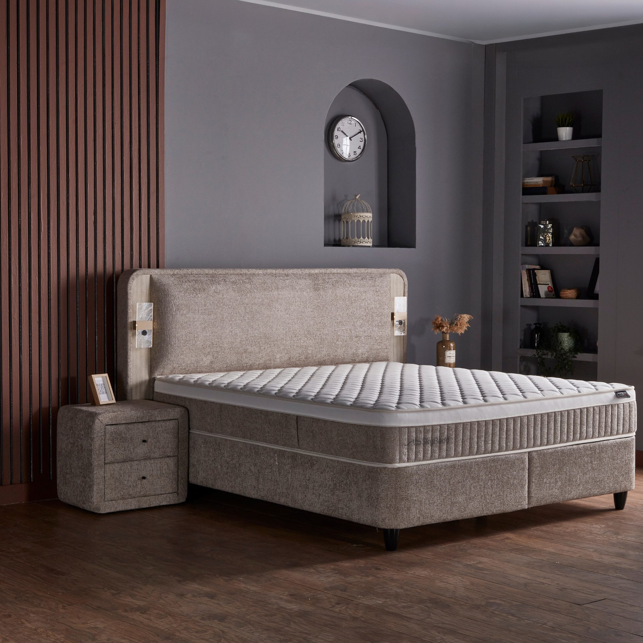 gowoll Boxspringbett mit Matratze LED USB Bett Stauraumbett mit Betkasten inkl. Lieferung (Boxspringbett Set), inklusive Matratze