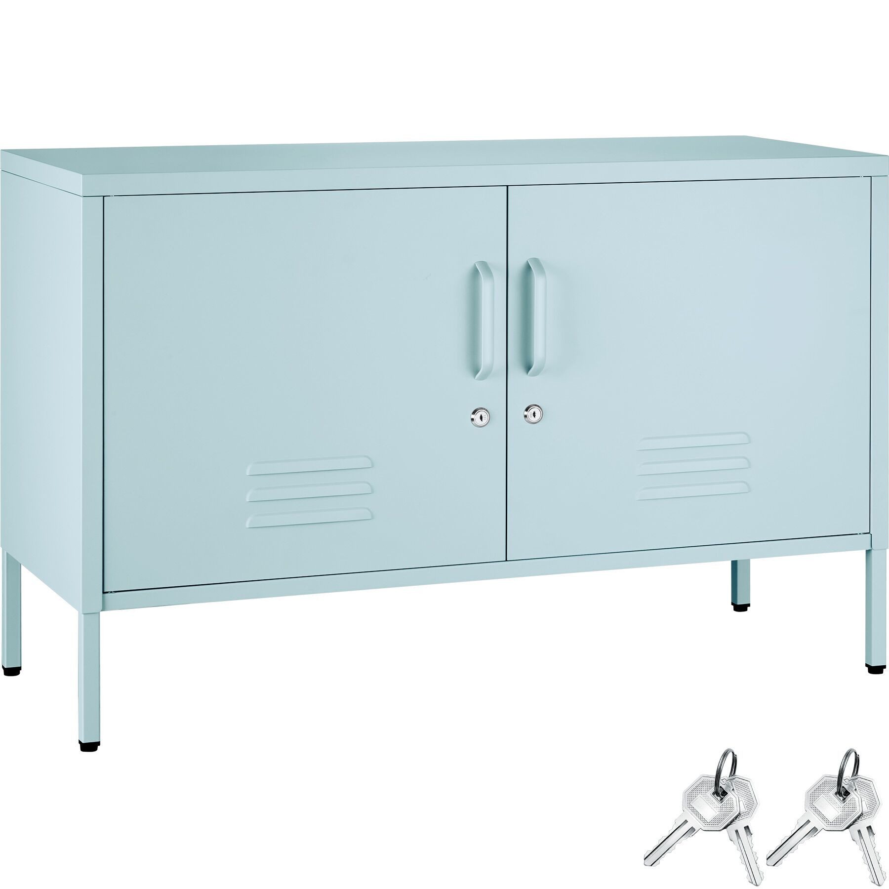tectake Lowboard Sideboard, 2 Türen mit Magnetverschluss, einzeln abschließbar