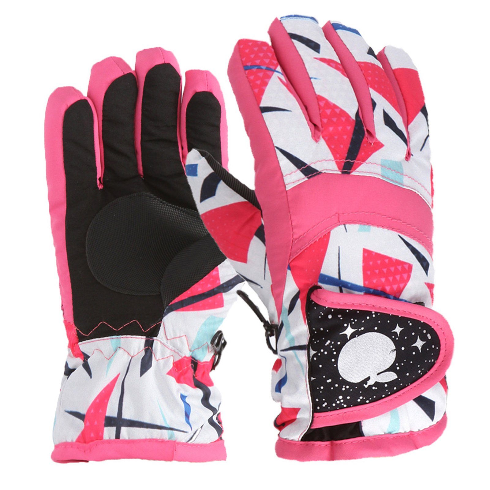 Blusmart Skihandschuhe Mit Für Cartoon-Muster, Bequeme pink Handschuhe Kinder-Skihandschuhe
