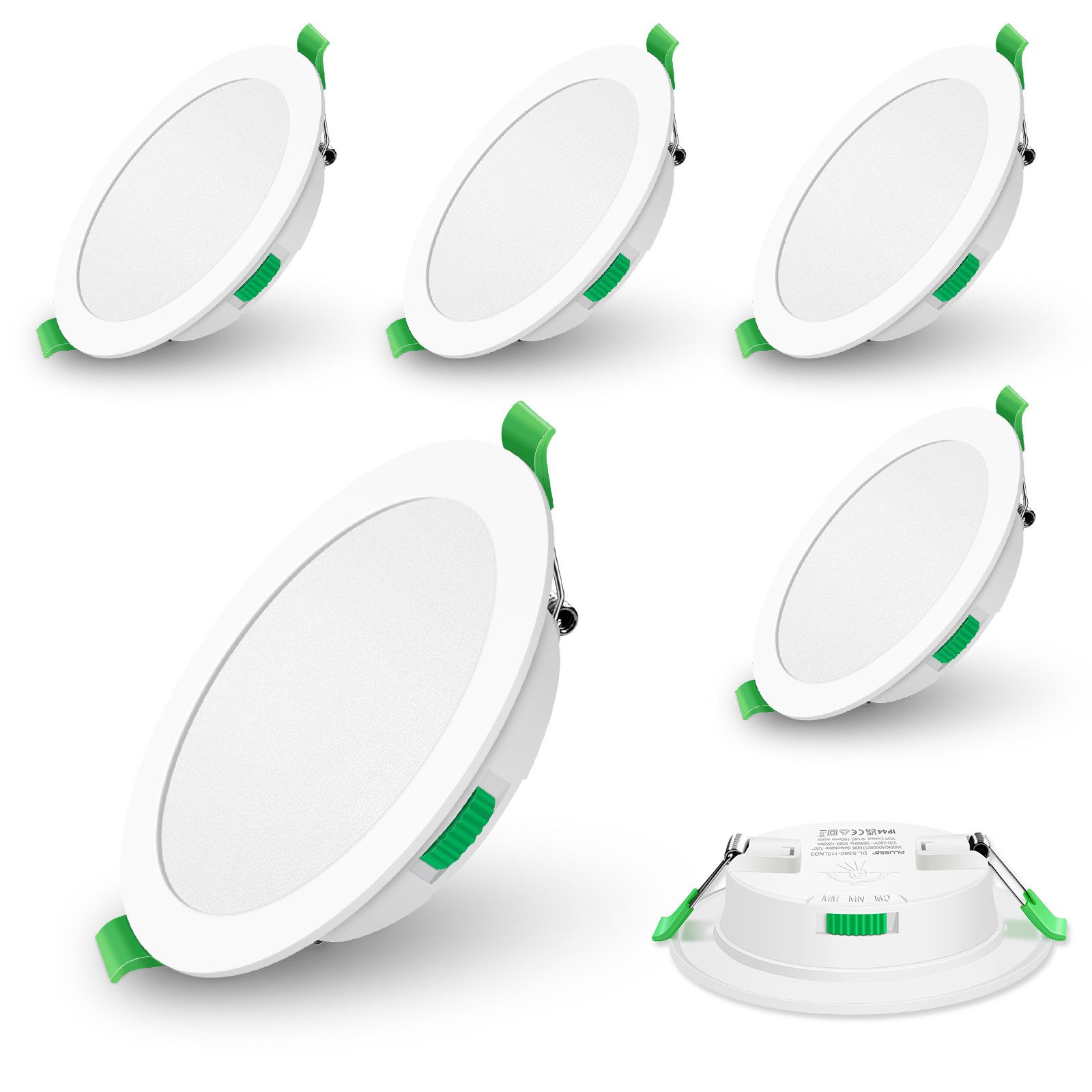 ALUSSO LED Einbaustrahler 6er-Set, Decken Leuchte, Flach Strahler für Bad, günstig online kaufen