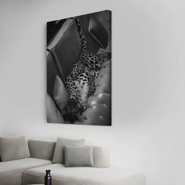 Art100 Leinwandbild Leopard Luxus Couch Pop Art Leinwandbild Kunst
