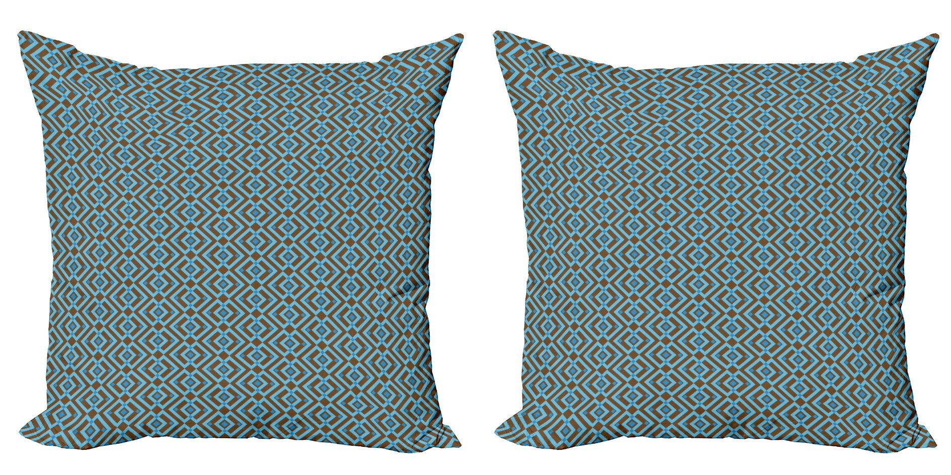 Kissenbezüge Nested-Quadrat-Muster Digitaldruck, (2 Accent Abakuhaus Modern Geometrisch Stück), Doppelseitiger