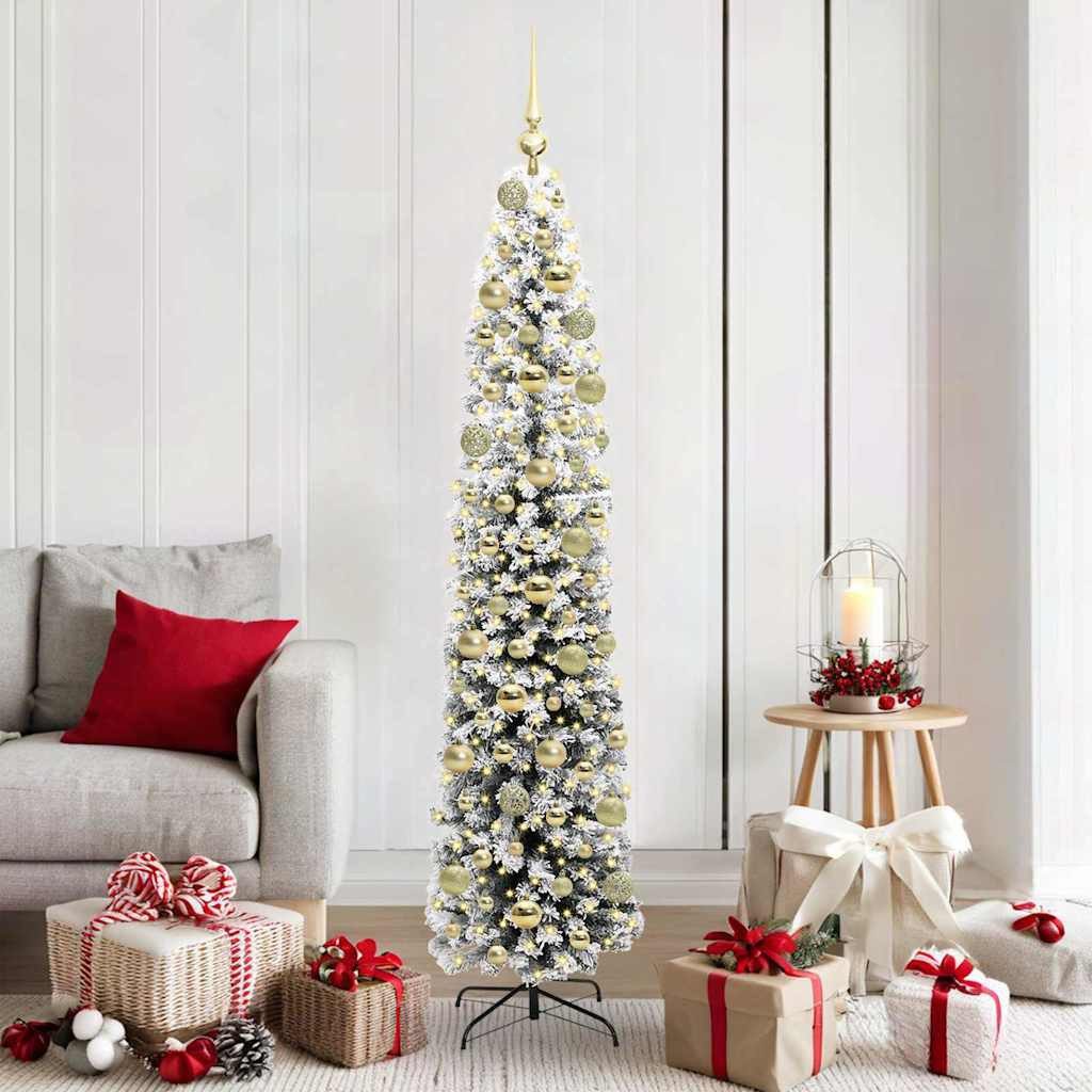vidaXL Künstlicher Weihnachtsbaum vidaXL Künstlicher Weihnachtsbaum Grün und Weiß 180 cm
