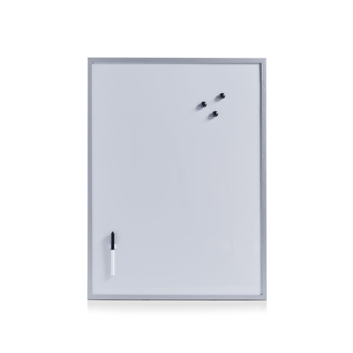 Zeller Present Magnet -/Schreibtafel, alugrau, MDF/magnetisches Feinblech, grau, 60 x 80 cm