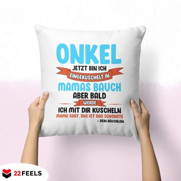 22Feels Dekokissen Du Wirst Onkel Schwangerschaft Geschenk Männer Deko Herren Spruch, Deko mit Persönlichkeit