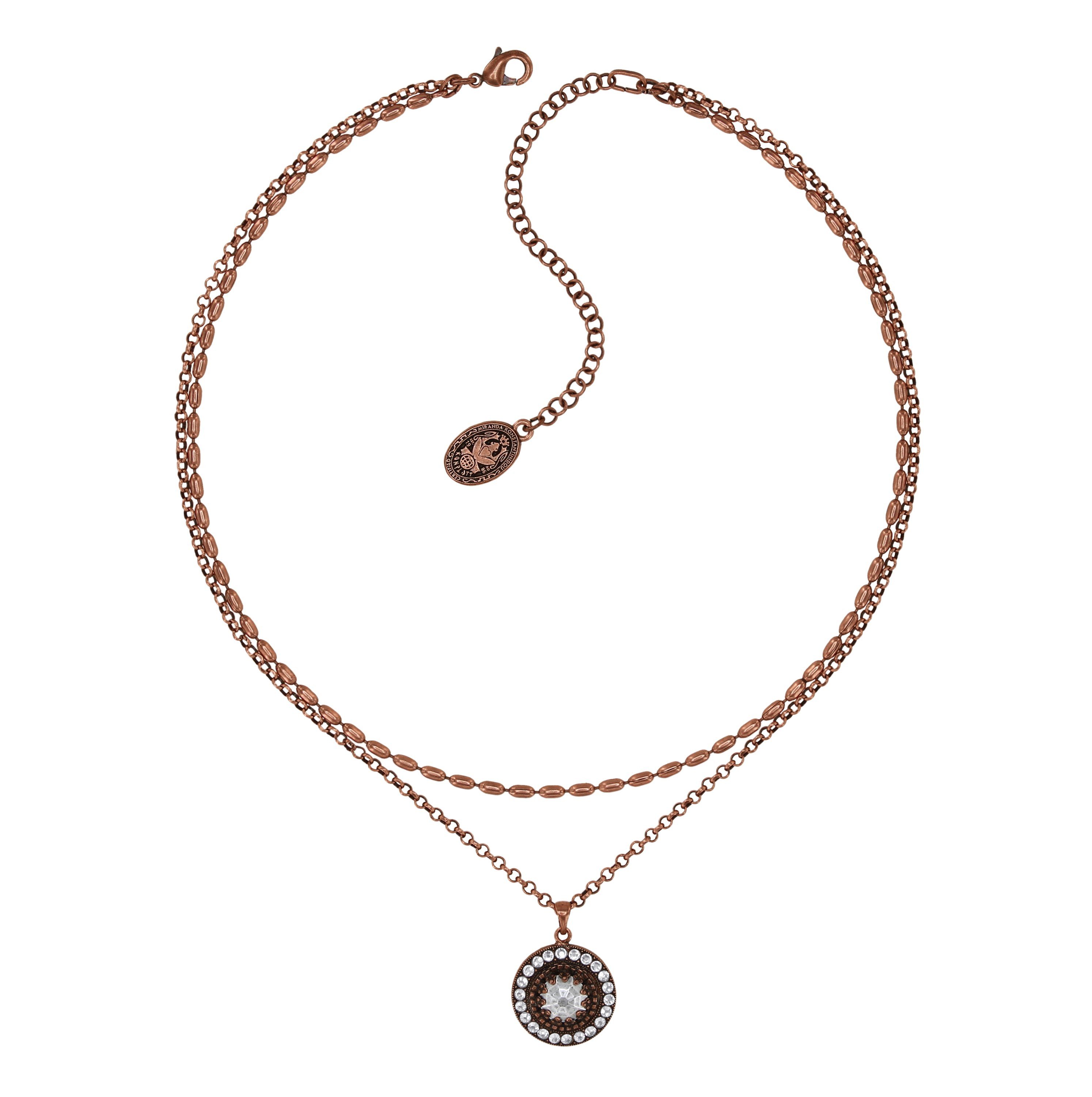 KONPLOTT Collier Konplott Halskette Ice Waterfalls II – Zweireihige Kette mit Medaillon