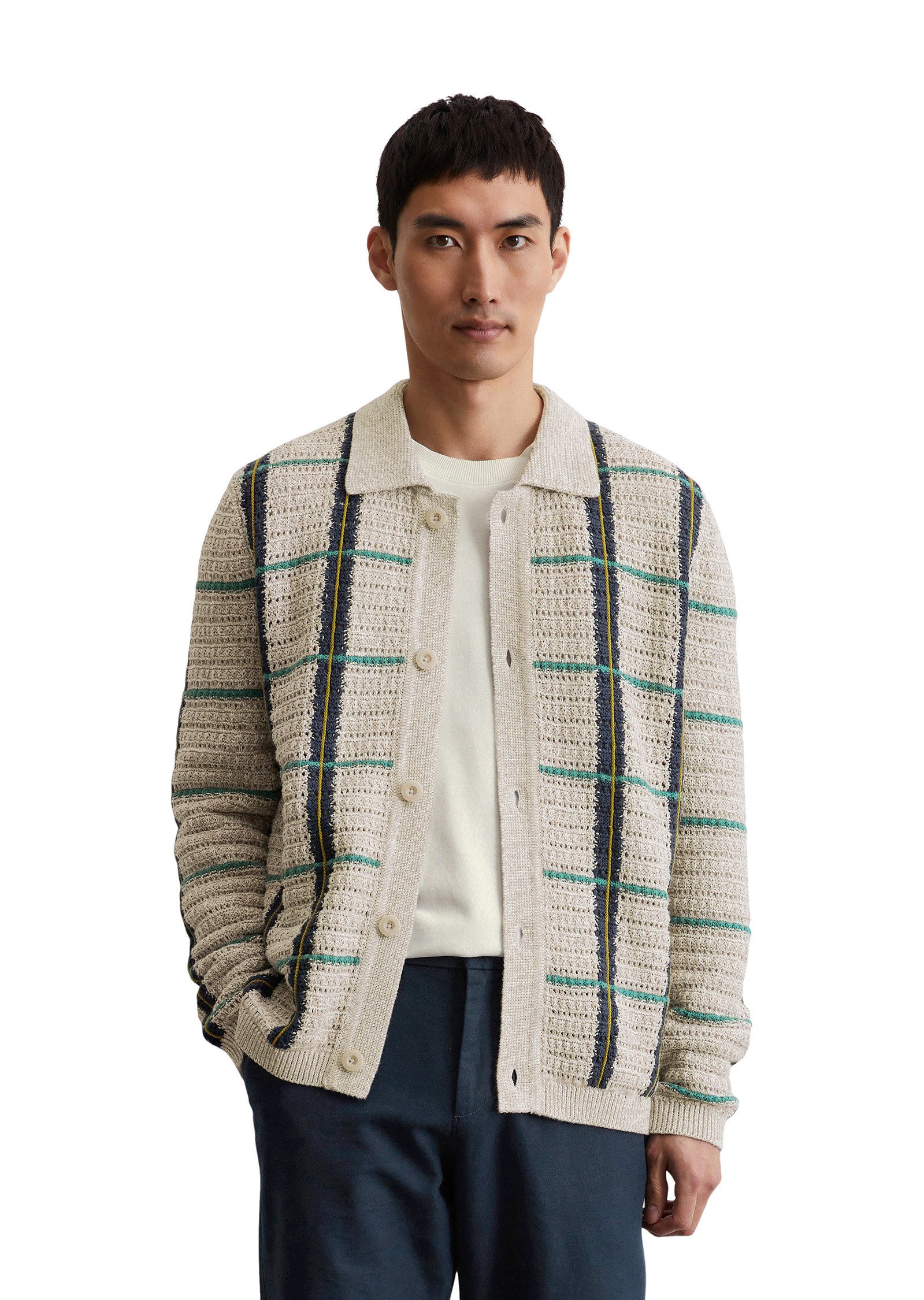 Marc O'Polo Cardigan aus Bio-Baumwoll-Leinen-Mix günstig online kaufen