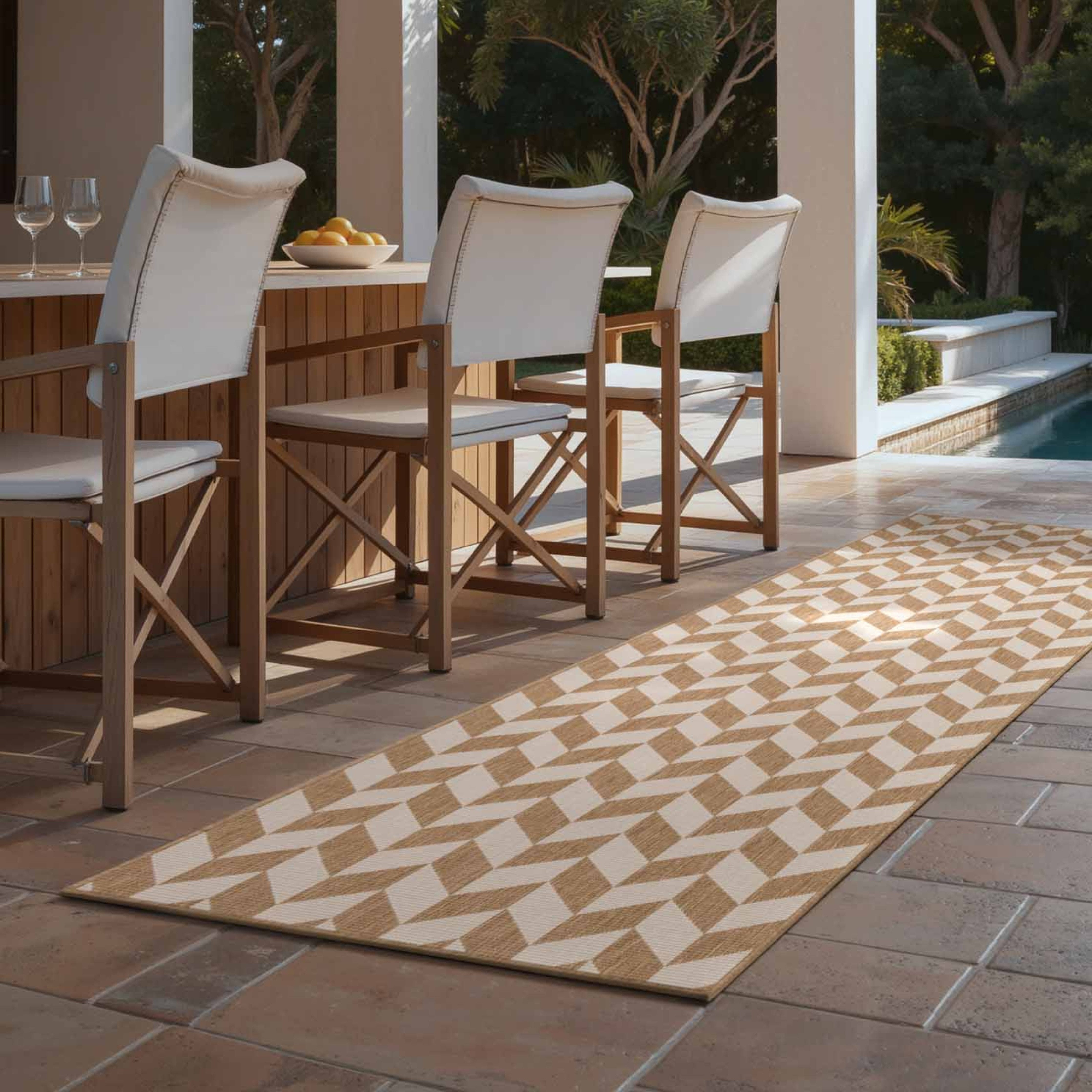 Ted Baker Teppich Terrick, Wendeteppich, rechteckig, Höhe: 8 mm, Designteppich, Wetterfest, Pflegeleicht, Modern, Wohnzimmer, Terrasse