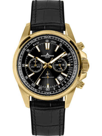 Jacques Lemans Chronograph Jacques Lemans Herren-Uhren Analog Quarz, Klassikuhr