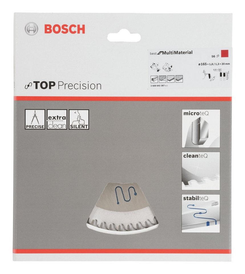 Thumbnail - BOSCH Kreissägeblatt, Top Precision Best for Multi Material 56Z - 165 x 20 x 1,8 mm