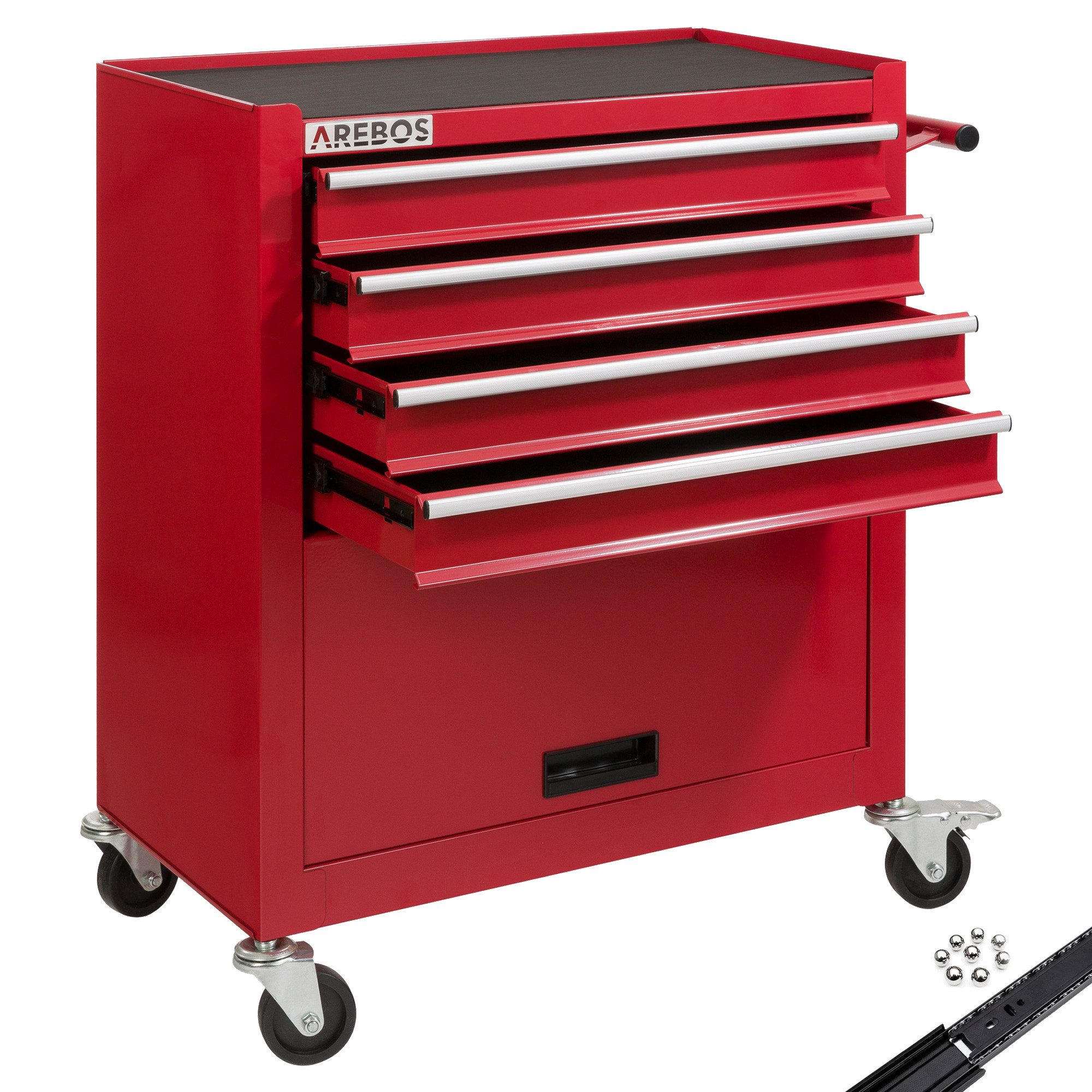 Arebos Werkstattwagen Werkstattwagen 4 Schubladen, pulverbeschichtet, mobil günstig online kaufen