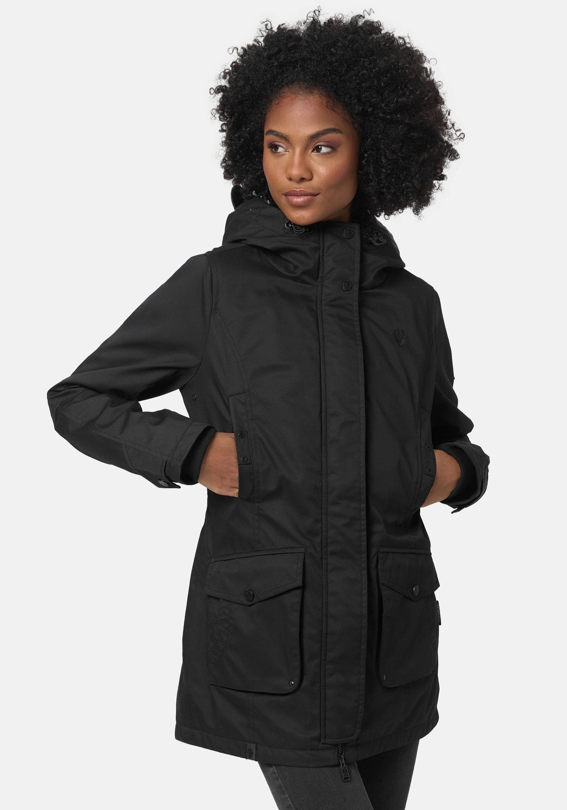 Navahoo Parka Brinjaa Modischer Winter Kurzmantel mit zahlreichen Taschen – Bild 5 von 5
