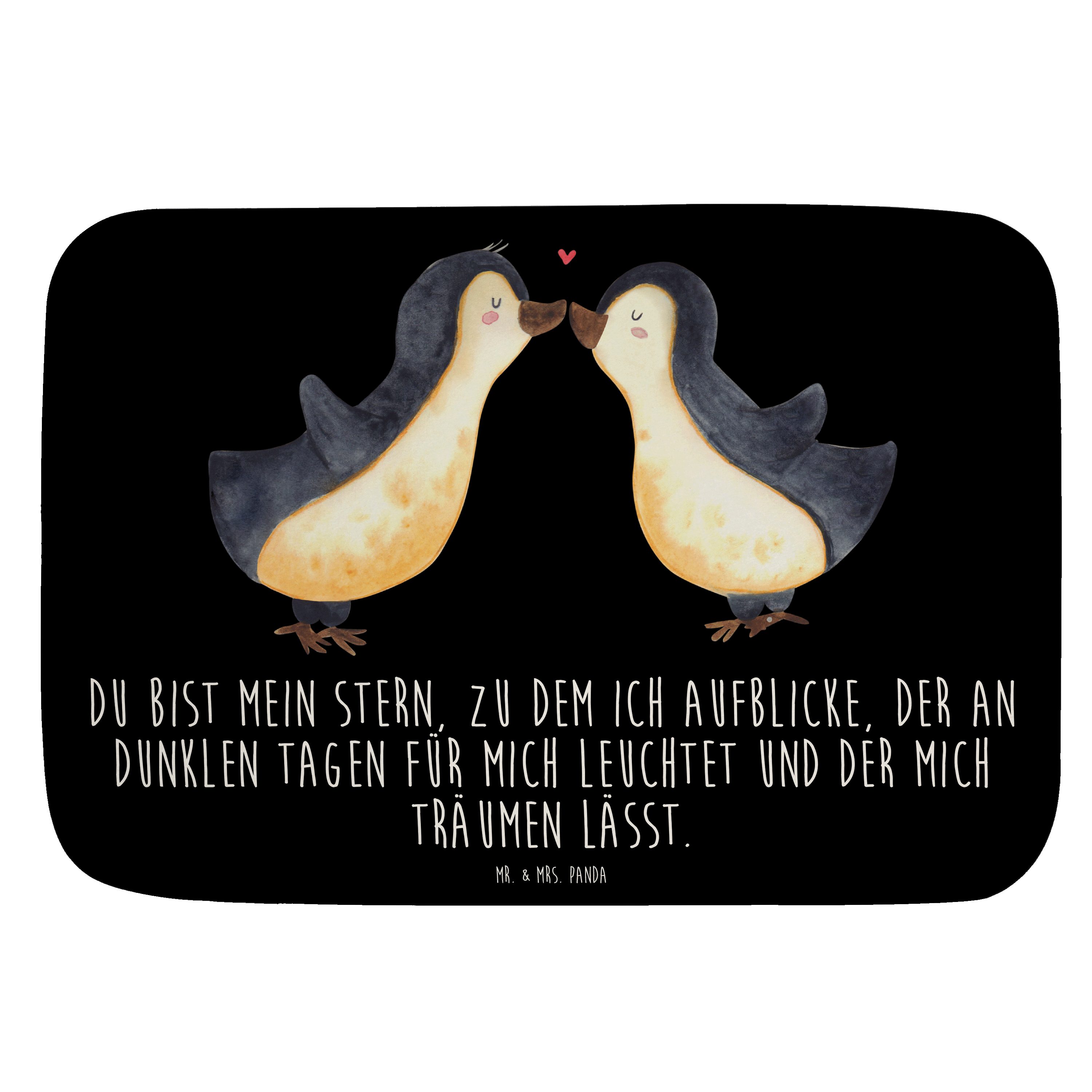 Badematte Pinguin Liebe Schwarz Geschenk, Liebesspruch, Badteppich