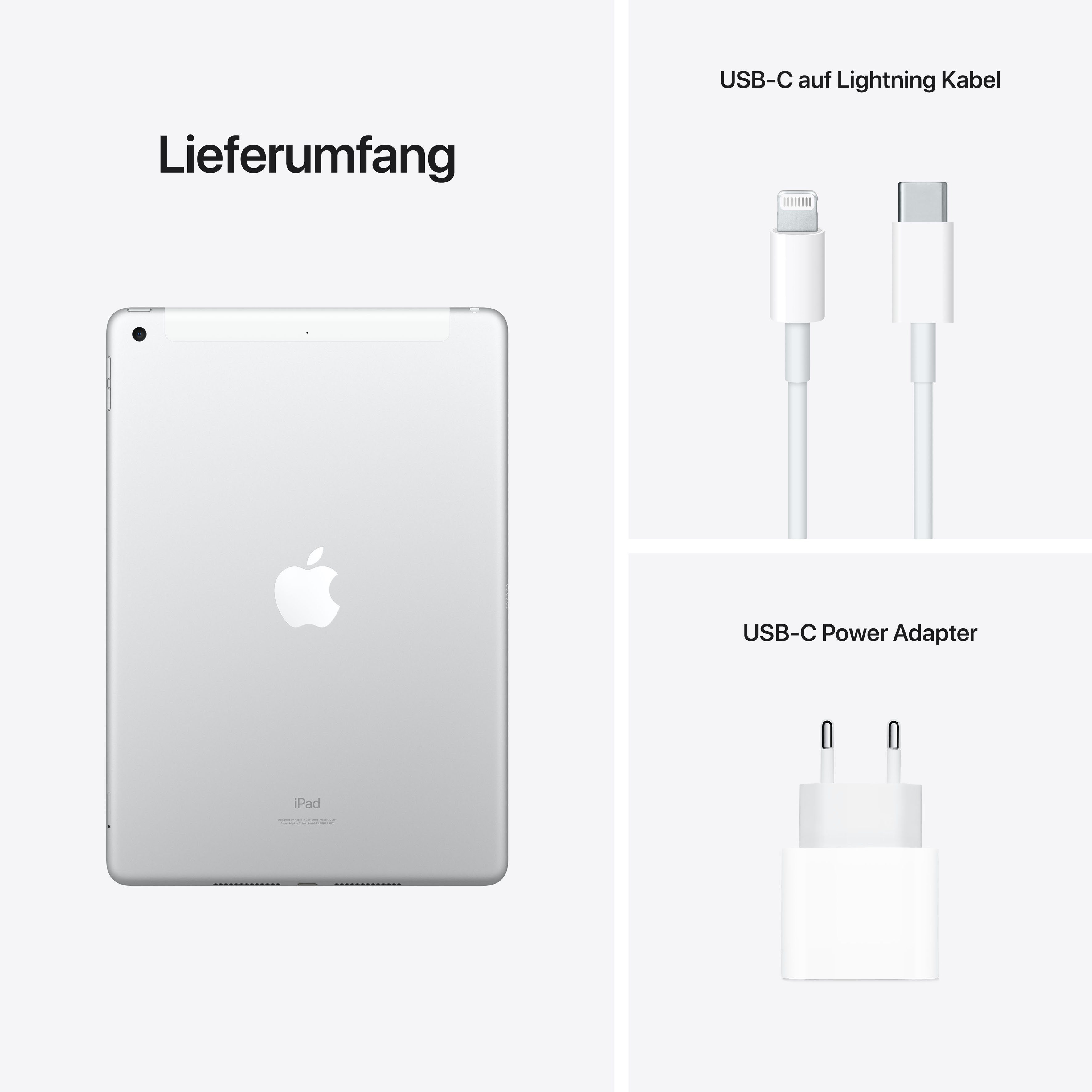 256 iPad (2021) (LTE) + GB, Cellular iPadOS, (10,2", Silver Wi-Fi 10.2" Tablet Apple 4G