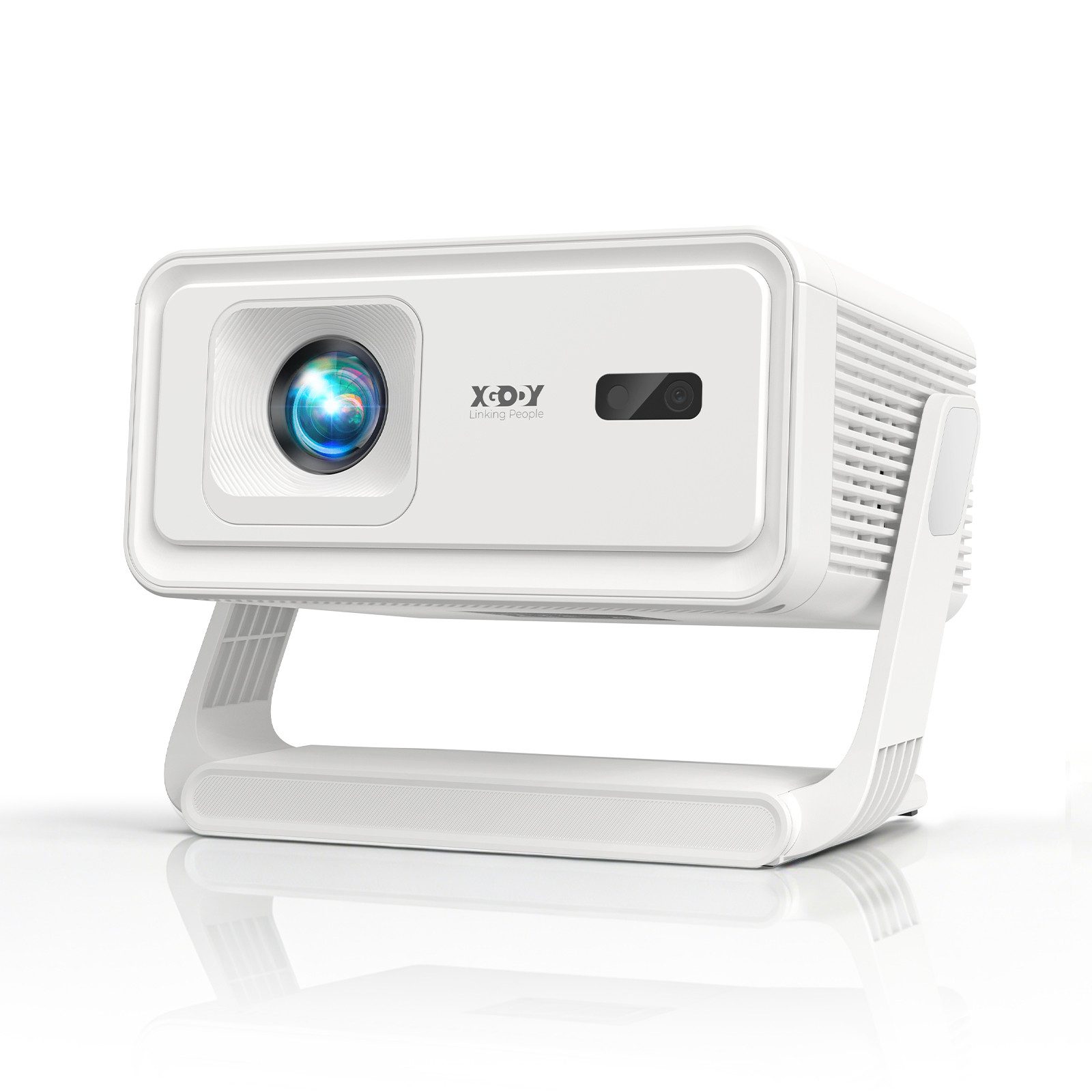 XGODY Gimbal A1 Smart Projektor – Android 14, WLAN 6, BT 5.4, Autofokus LCD-Beamer (400 lm, 10000:1, 3840 x 2160(400 ANSI Lumen) px, Auto-Trapezkorrektur, Tragbarer 8K-Filmprojektor)