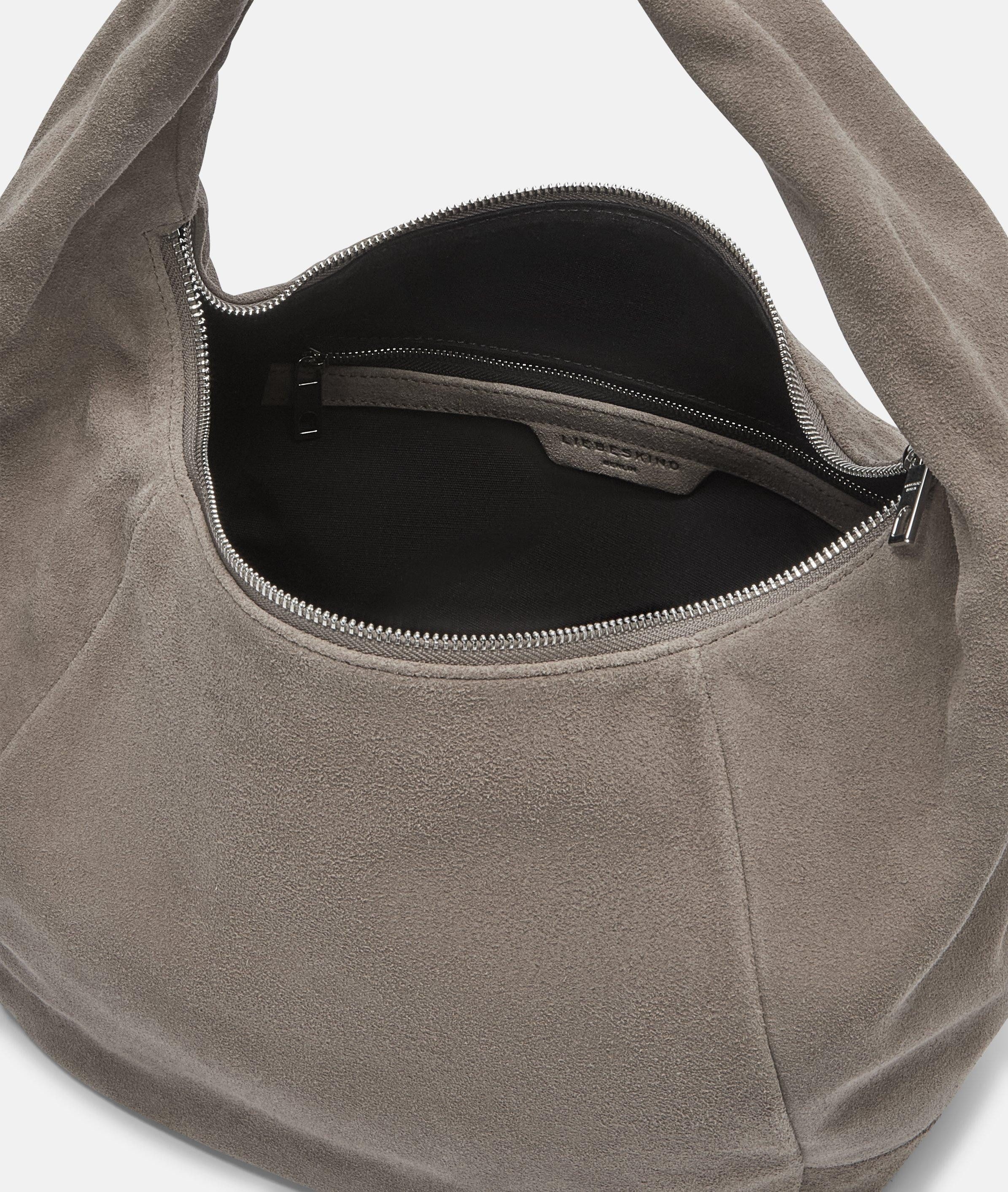 Liebeskind Berlin Schultertasche Hobo, Mittelgroße Hobo-Bag aus Veloursleder