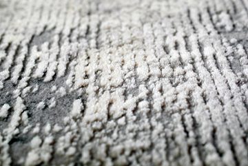 Wollteppich Teppich Wollteppich modern Designerteppich grau creme, Carpetia, rechteckig, Höhe: 12 mm, Maschinengewebt