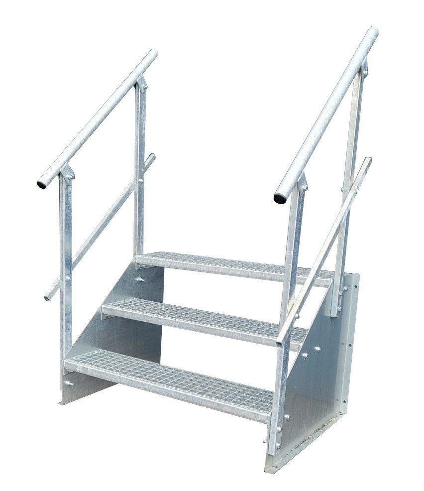 LOVMOR 2er-Set Handläufe Für Außentreppen – Schmiedeeisen, 5 Stufen, Für Beton, Holz & Stein