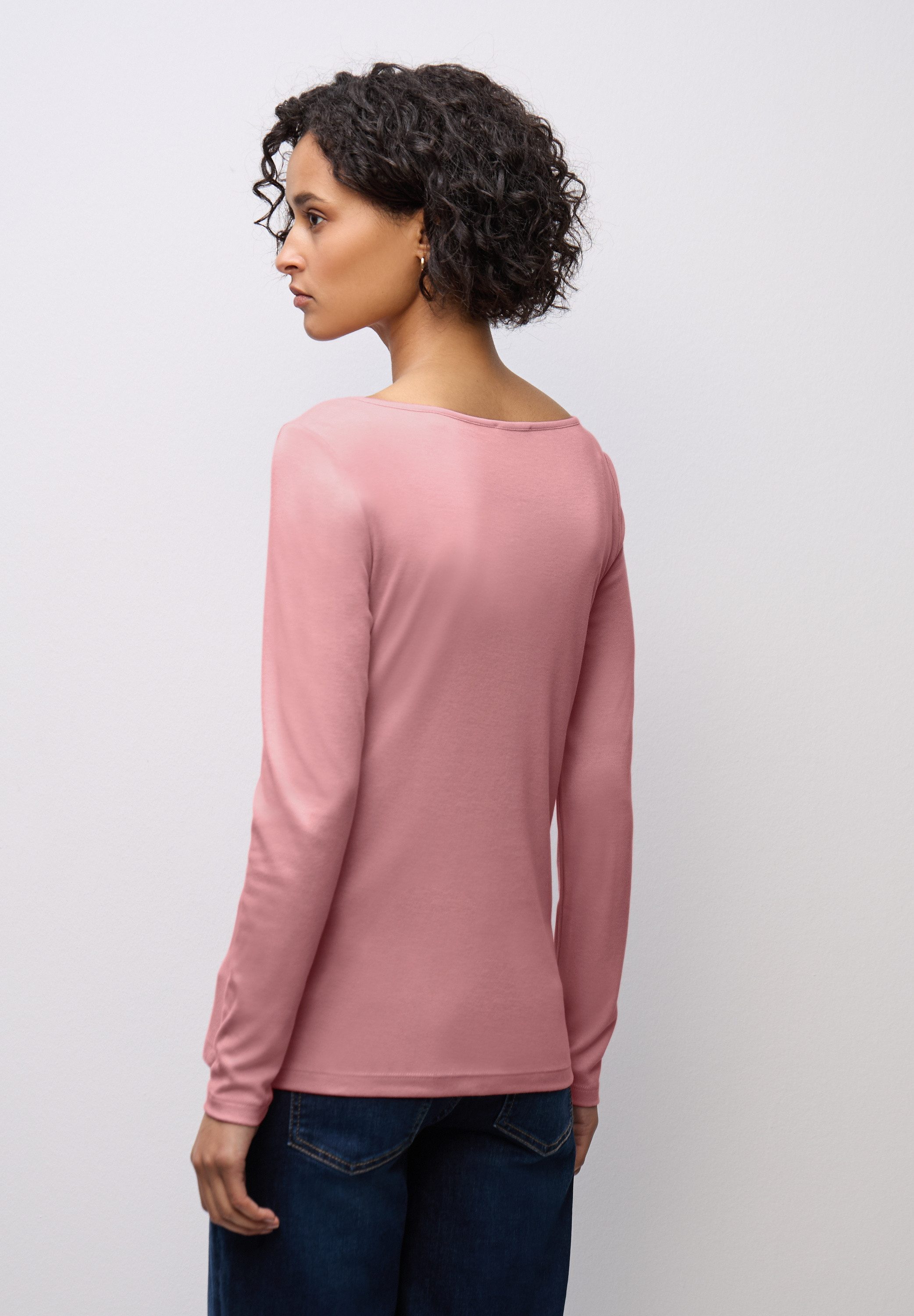 STREET ONE Langarmshirt in Unifarbe günstig online kaufen