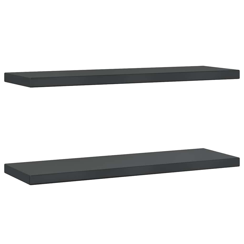 vidaXL Regal Wandregale 2 Stk. 75x23,5x3 cm Schwarz Edelstahl, 1-tlg. günstig online kaufen