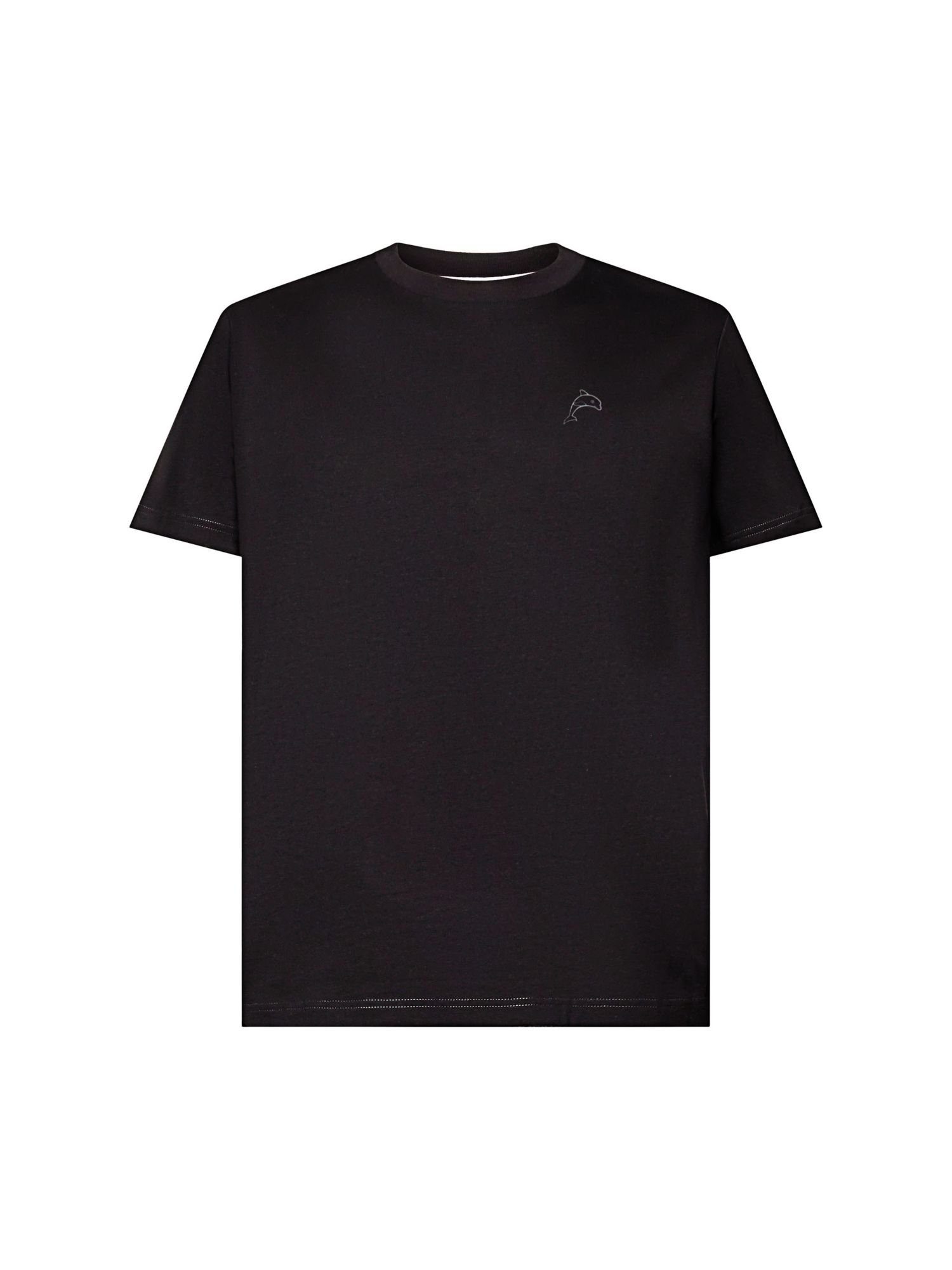 Esprit T-Shirt (1-tlg) Baumwoll-T-Shirt mit Delfinprint BLACK