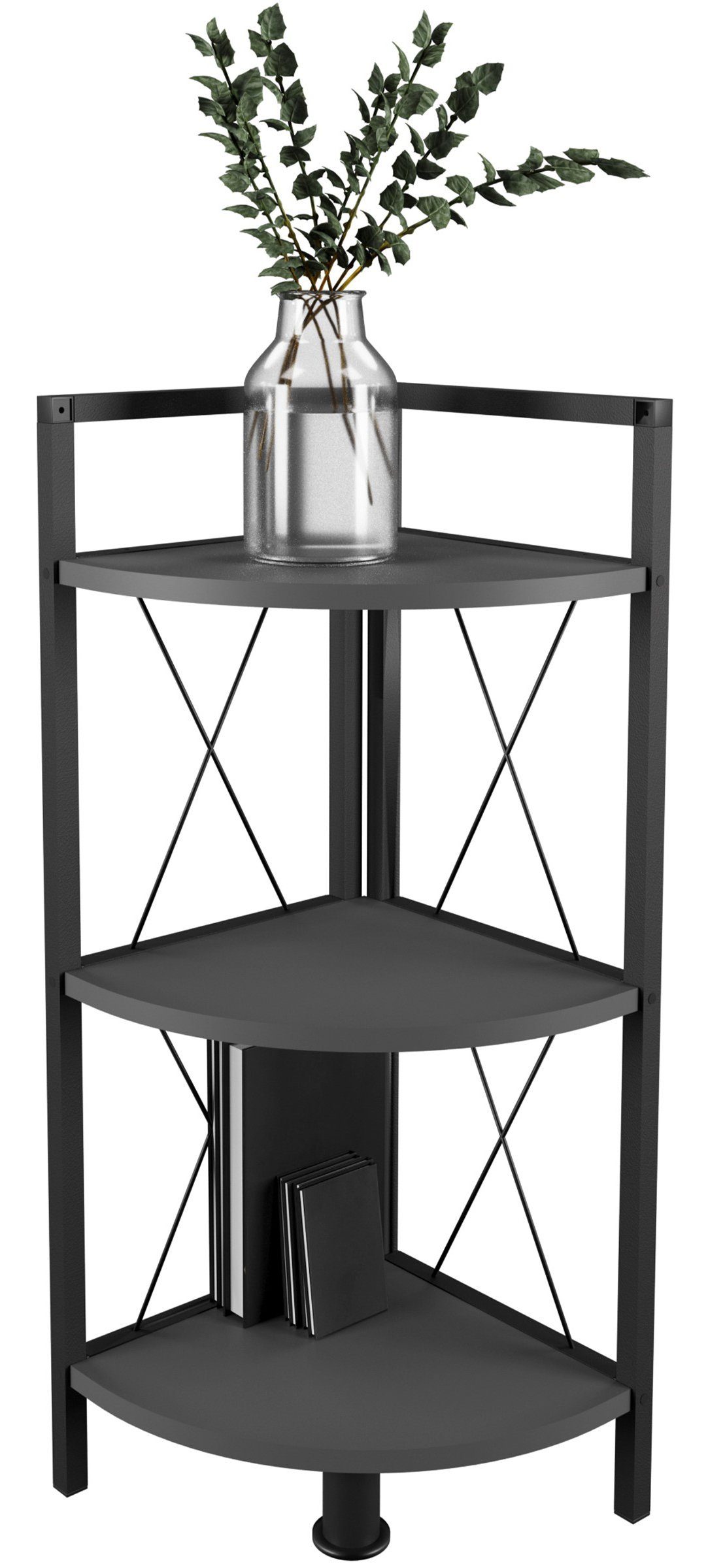 VCM Standregal Holz Metall Eckregal Bücher Regal Insasi 2fach günstig online kaufen