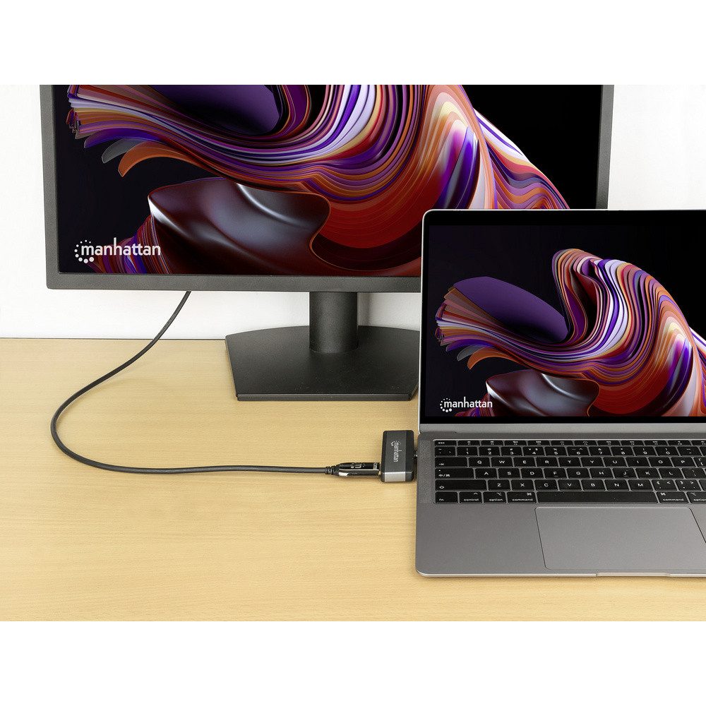 MANHATTAN Laptop-Dockingstation Manhattan USB-C® Dockingstation USB-C 4-in-1 Dockingstation USB C-Ste