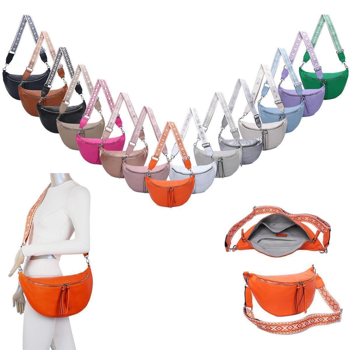 ITALYSHOP24 Schultertasche Damen XXL Tasche Gürteltasche Bodybag Brusttasch günstig online kaufen